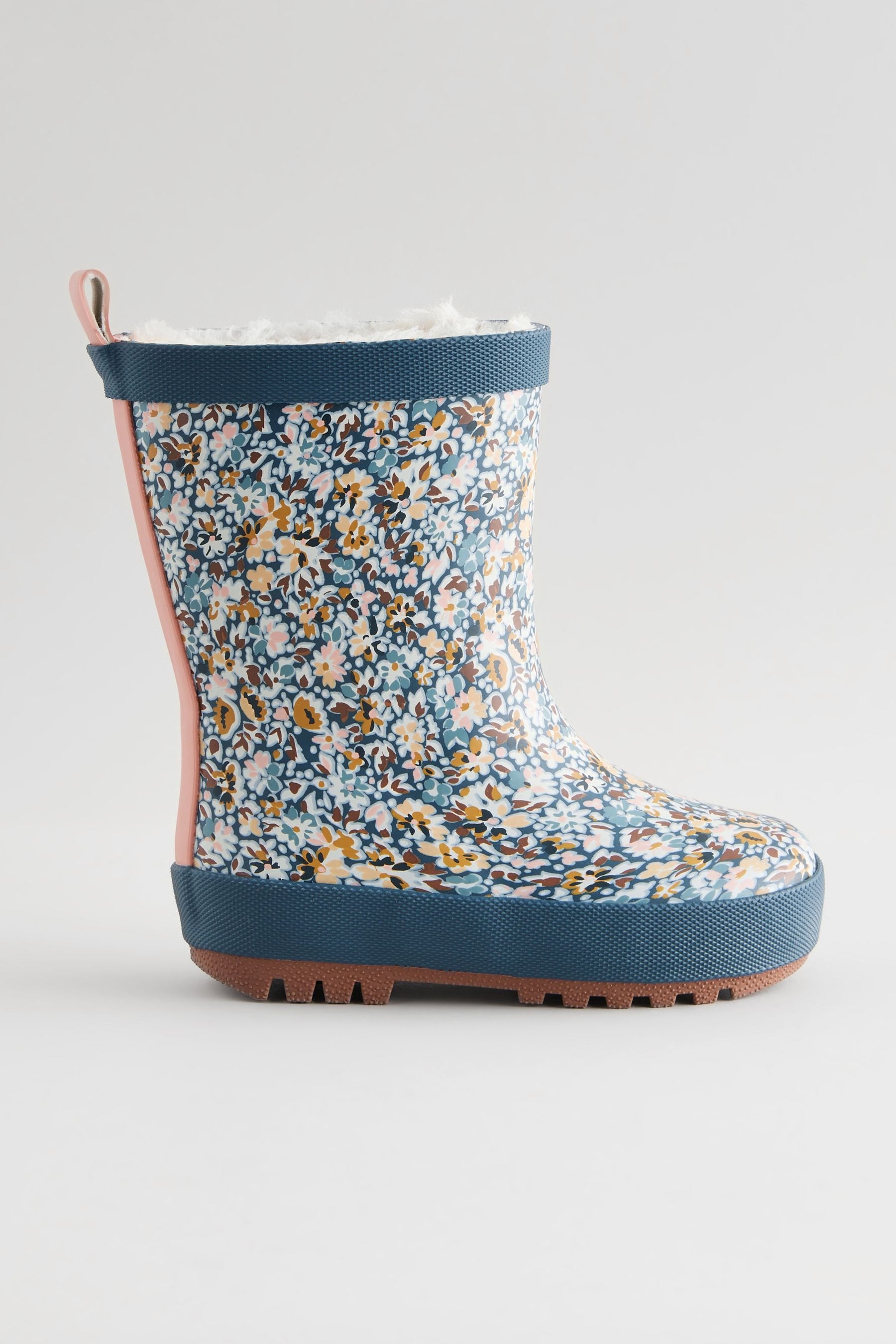 Navy Floral Print Wellies