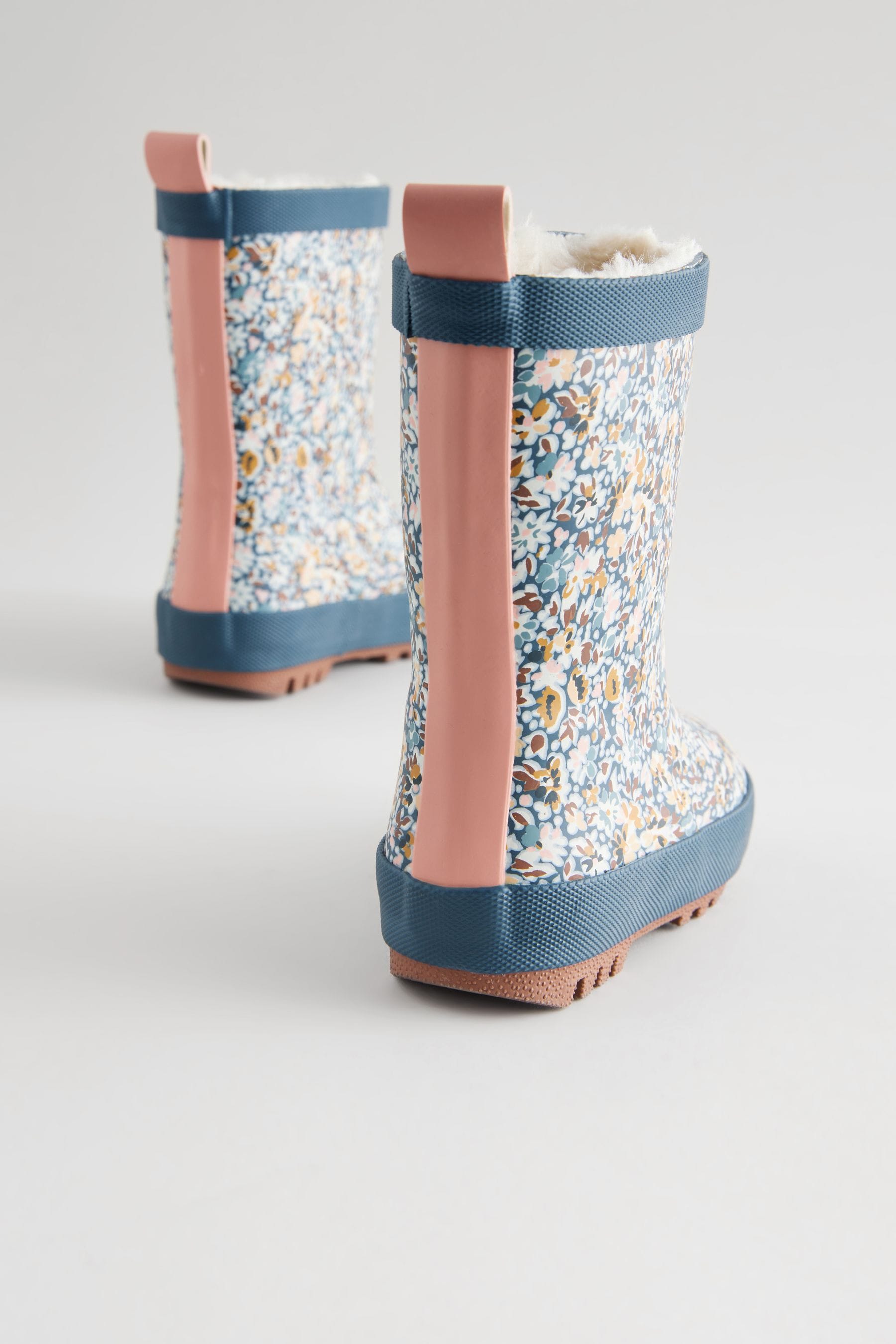 Navy Floral Print Wellies