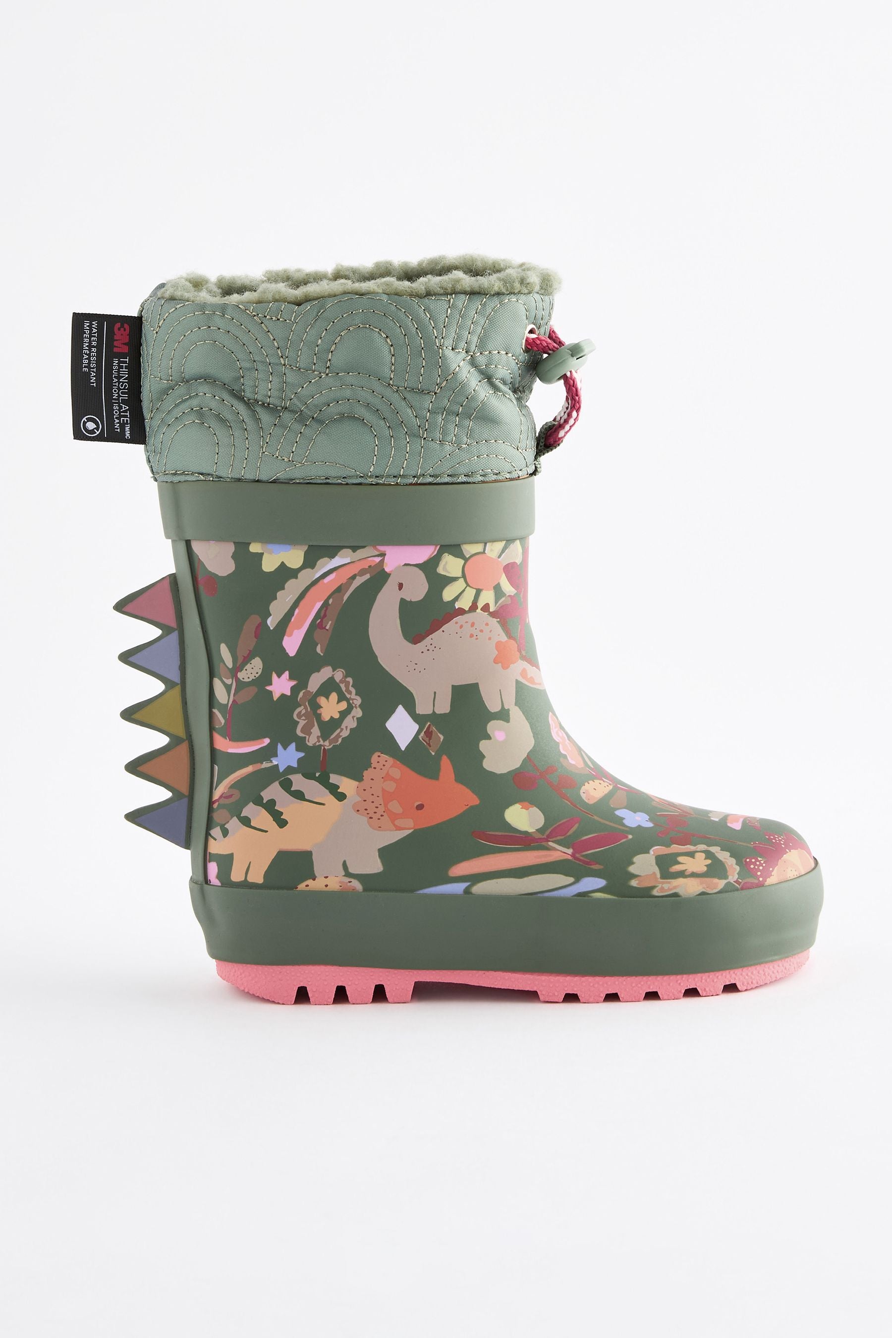 Green Dinosaur Cuff Wellies