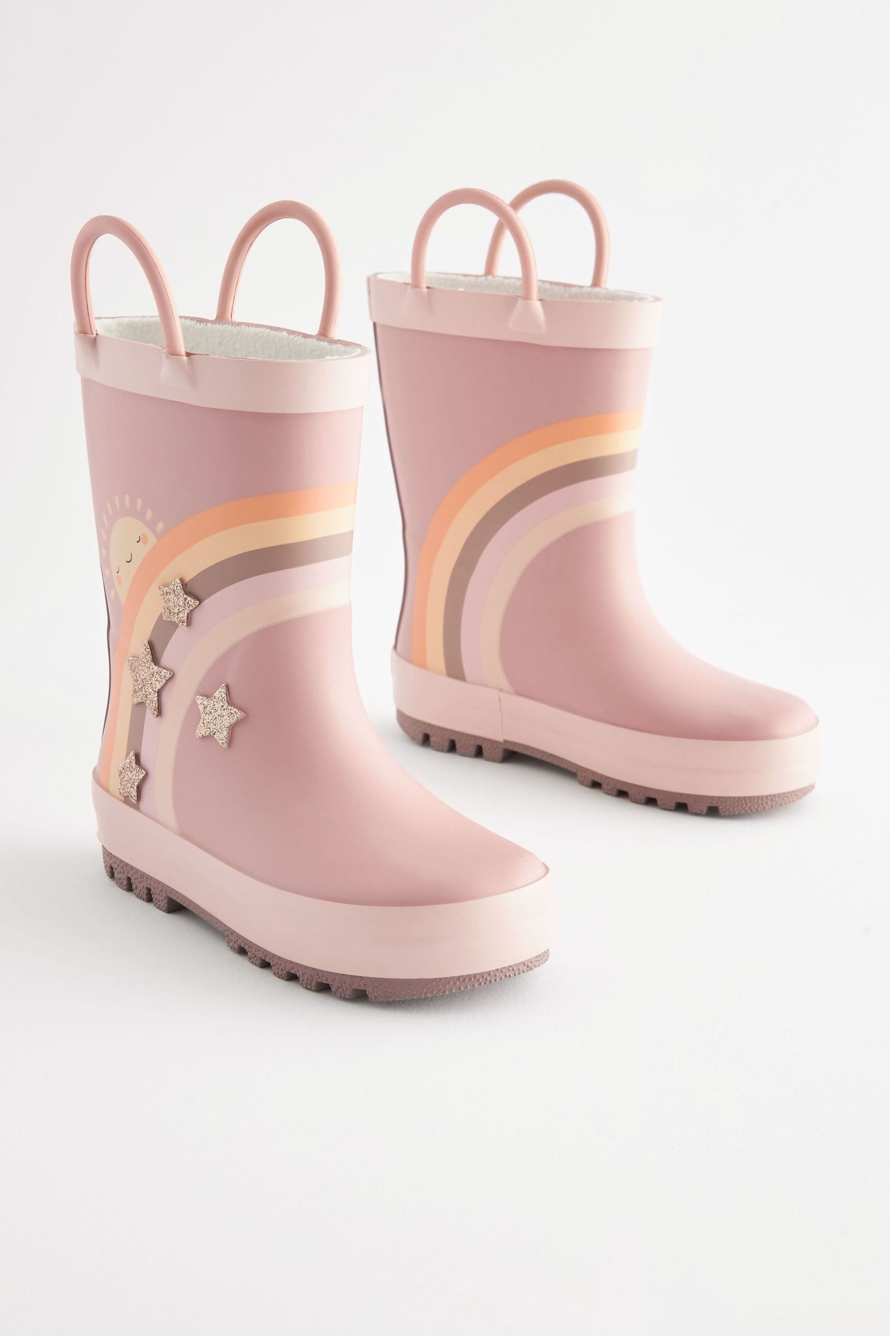 Neutral Rainbow Handle Wellies