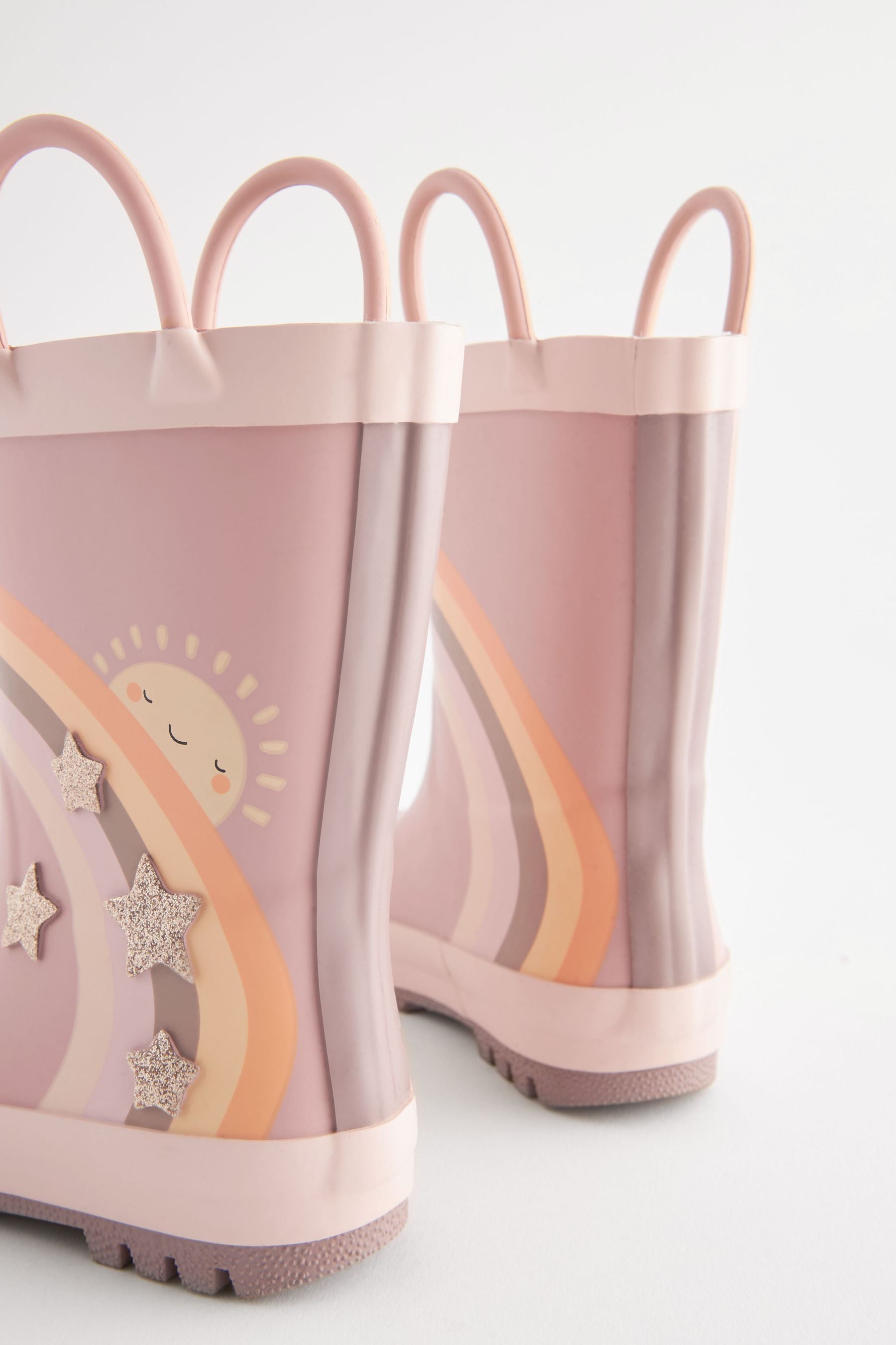 Neutral Rainbow Handle Wellies