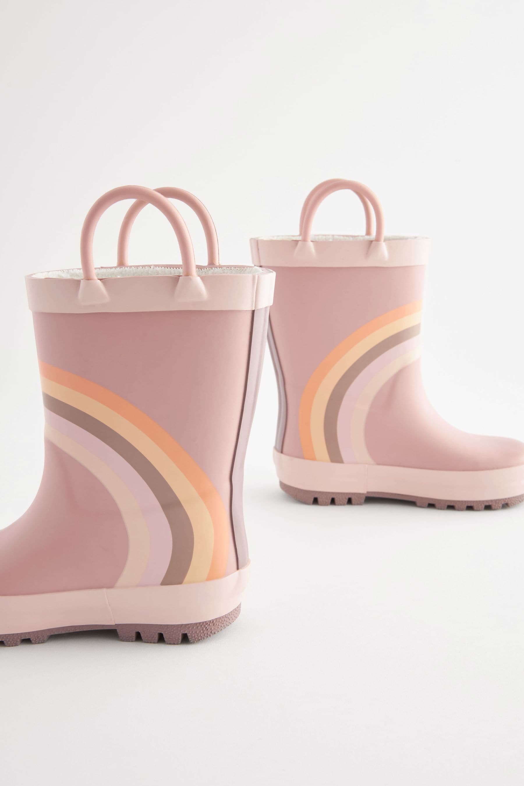 Neutral Rainbow Handle Wellies