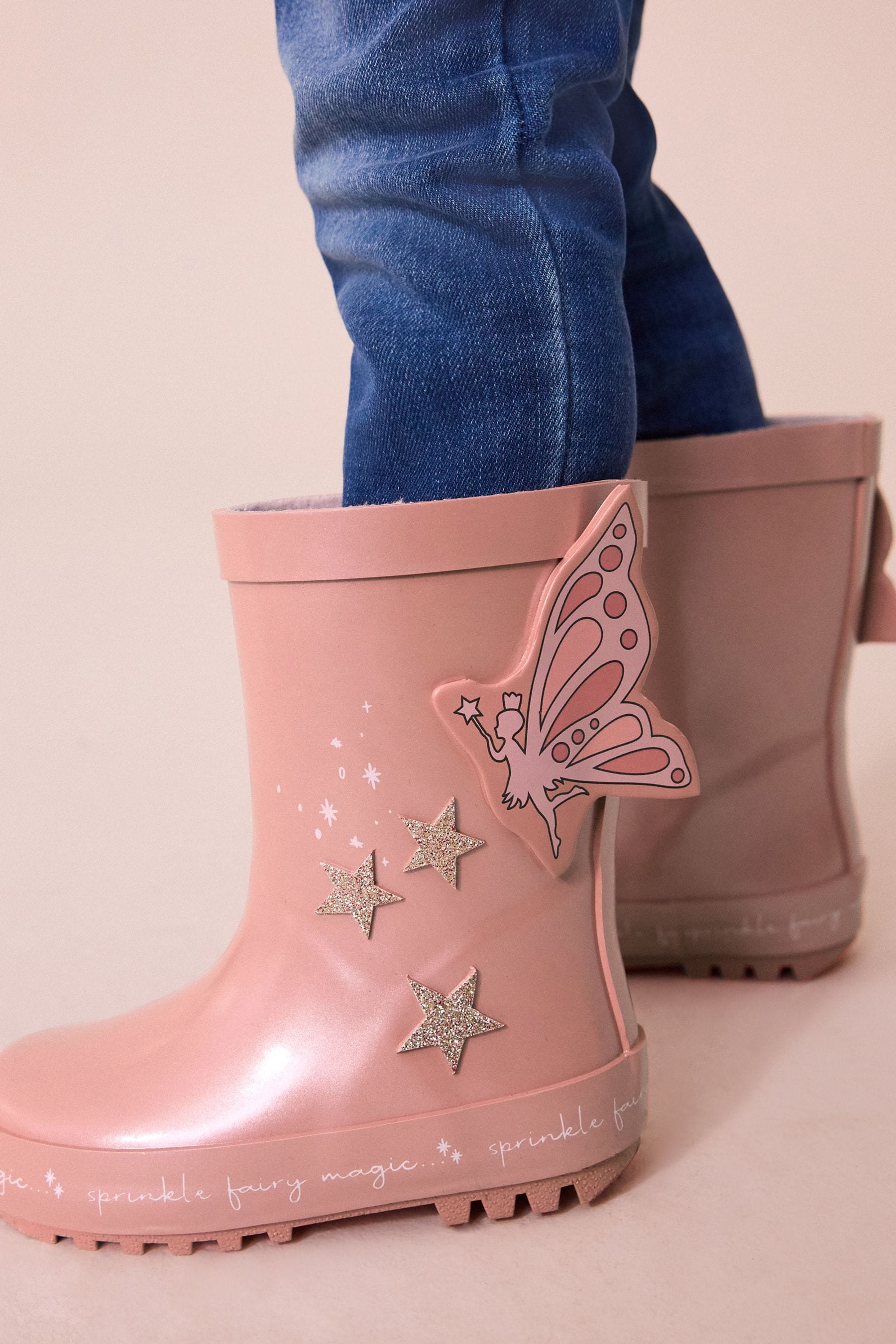 Pink Metallic Fairy Wellies