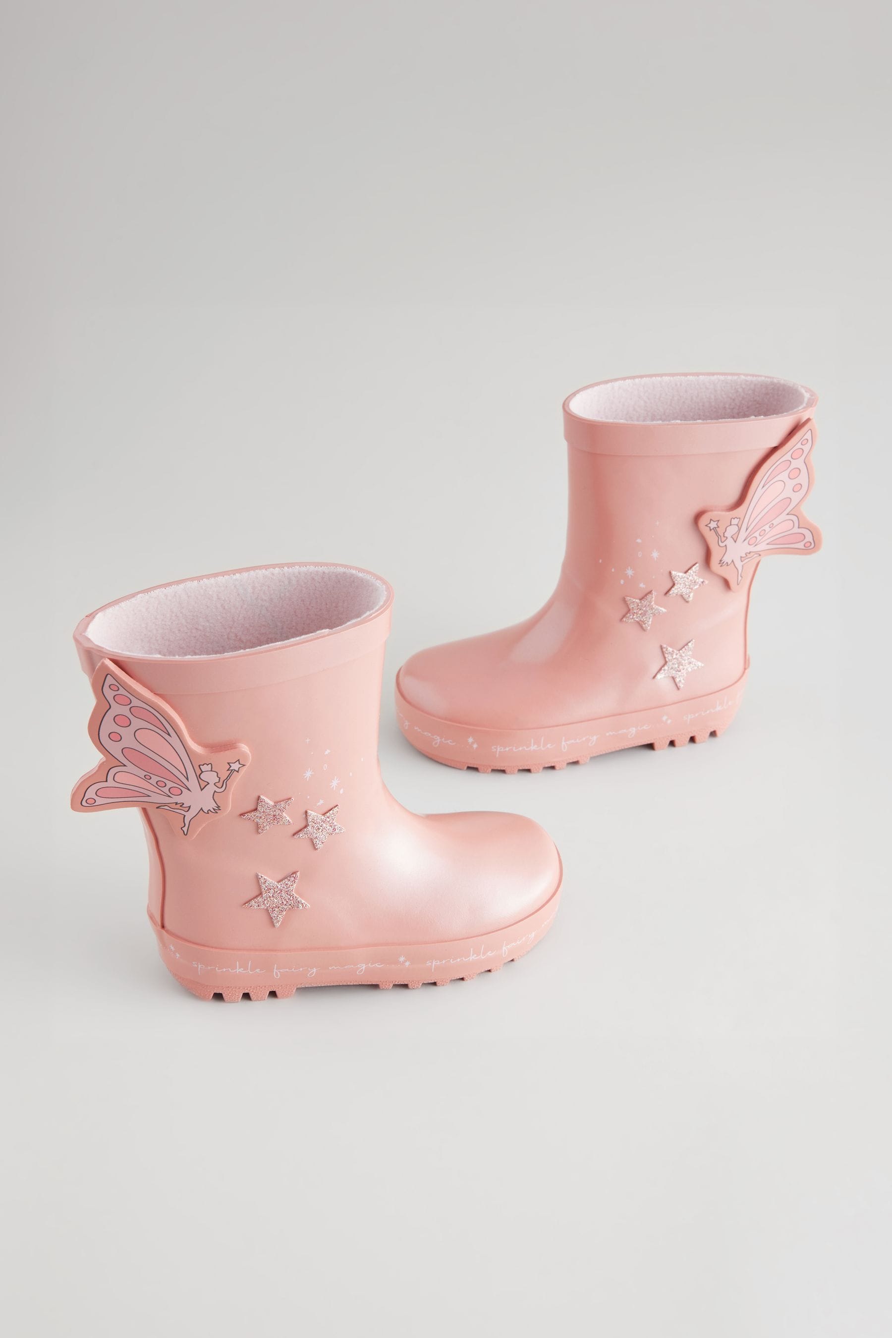 Pink Metallic Fairy Wellies