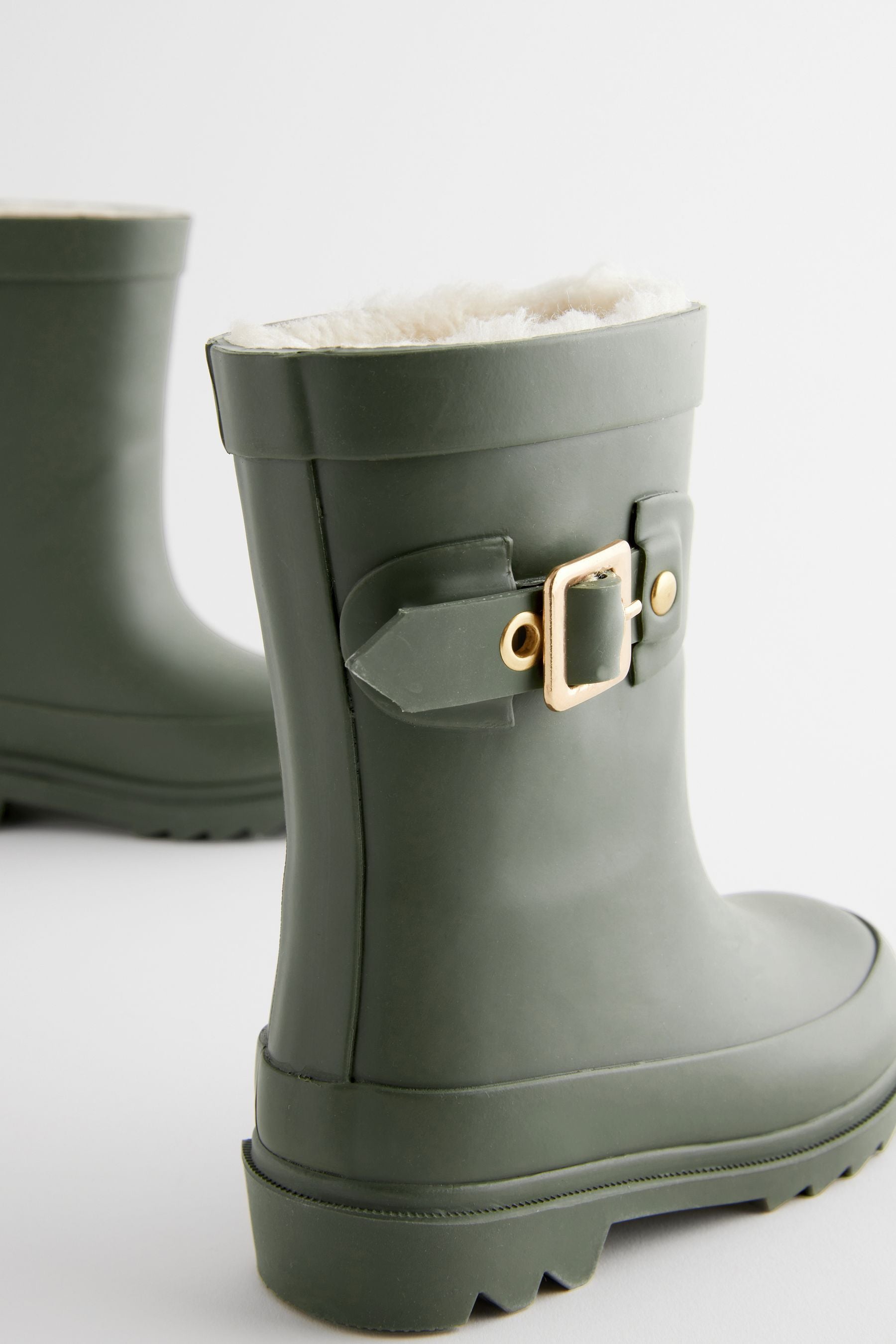 Khaki Green Buckle Wellies