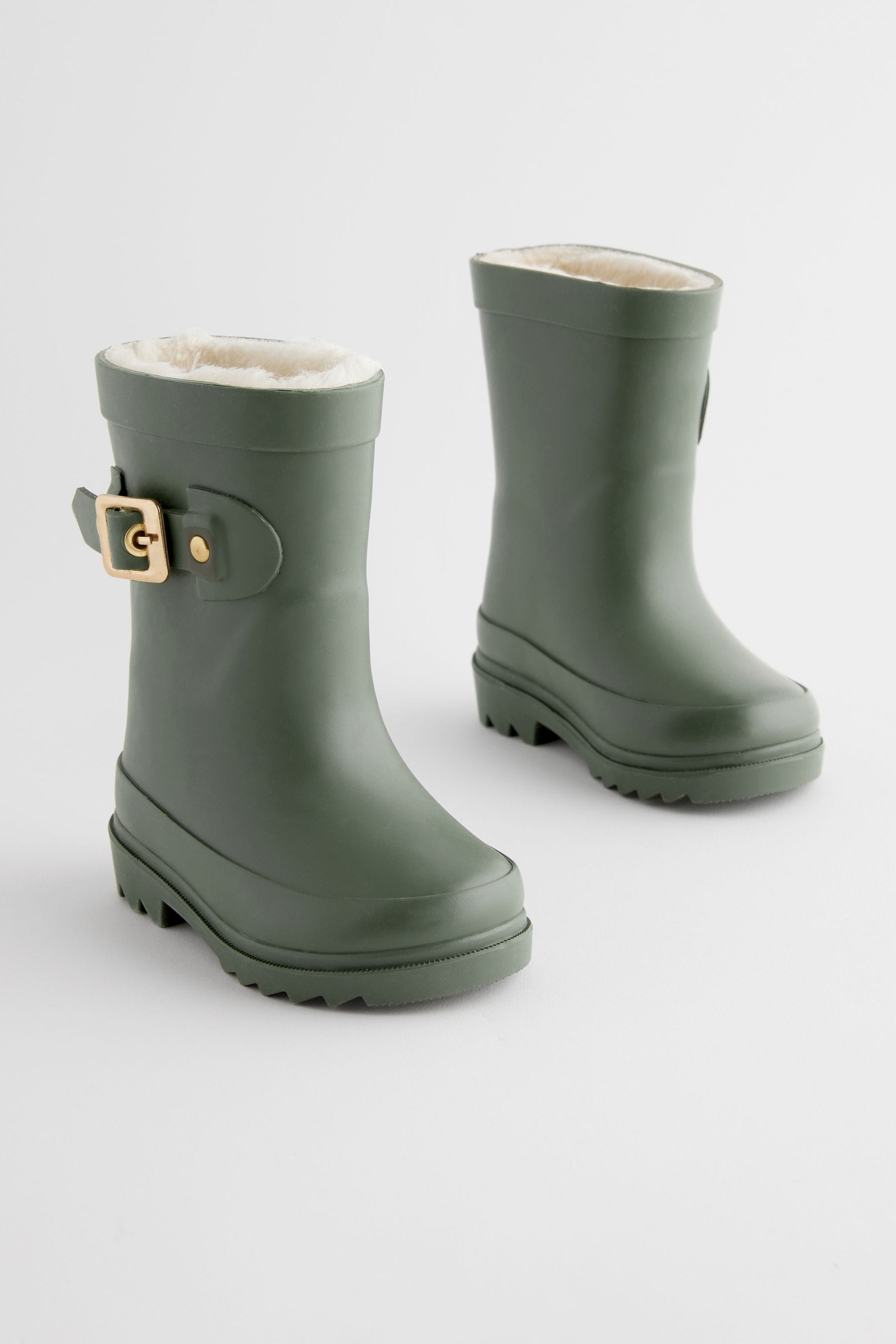 Khaki Green Buckle Wellies