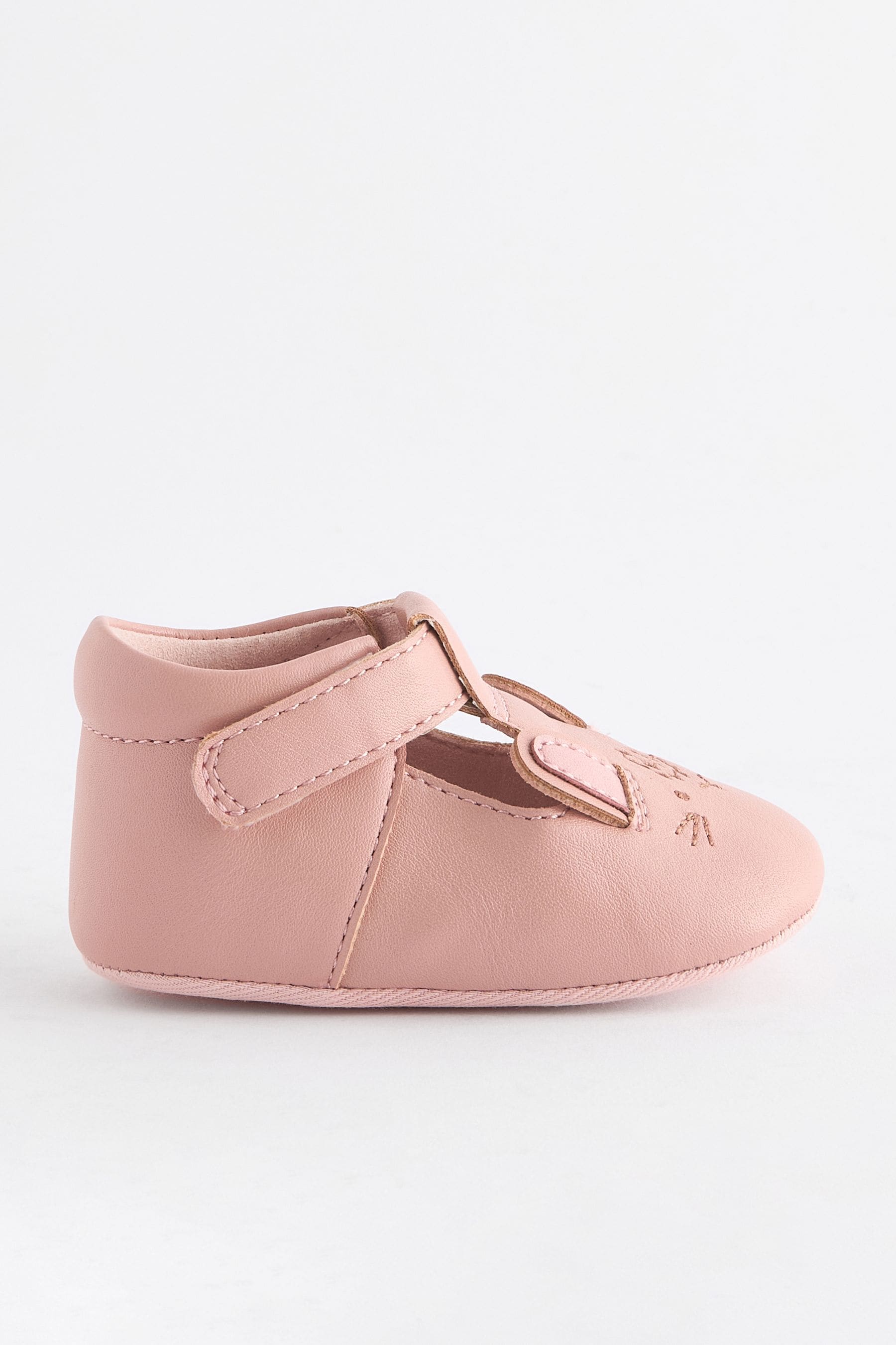 Pink Bunny T-Bar Baby Shoes (0-24mths)