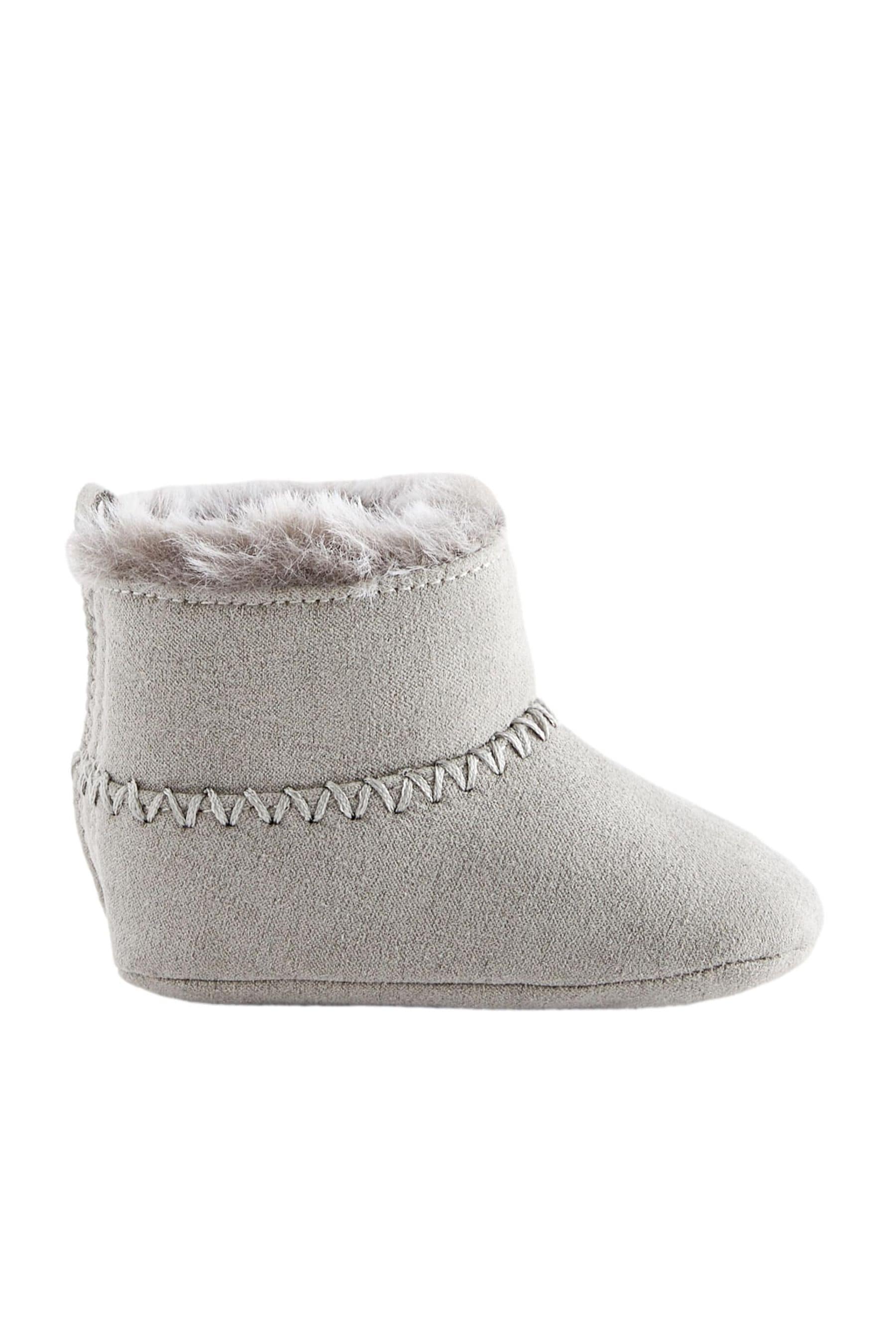 Grey Pull-On Baby Boots (0-24mths)