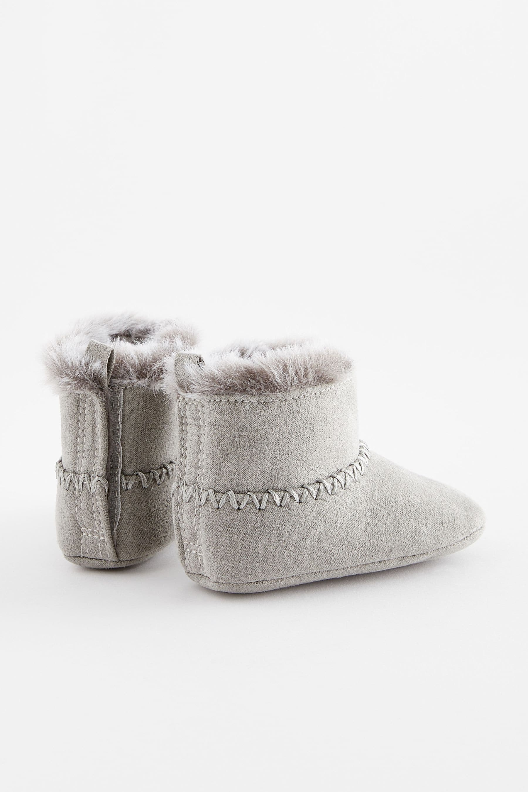 Grey Pull-On Baby Boots (0-24mths)