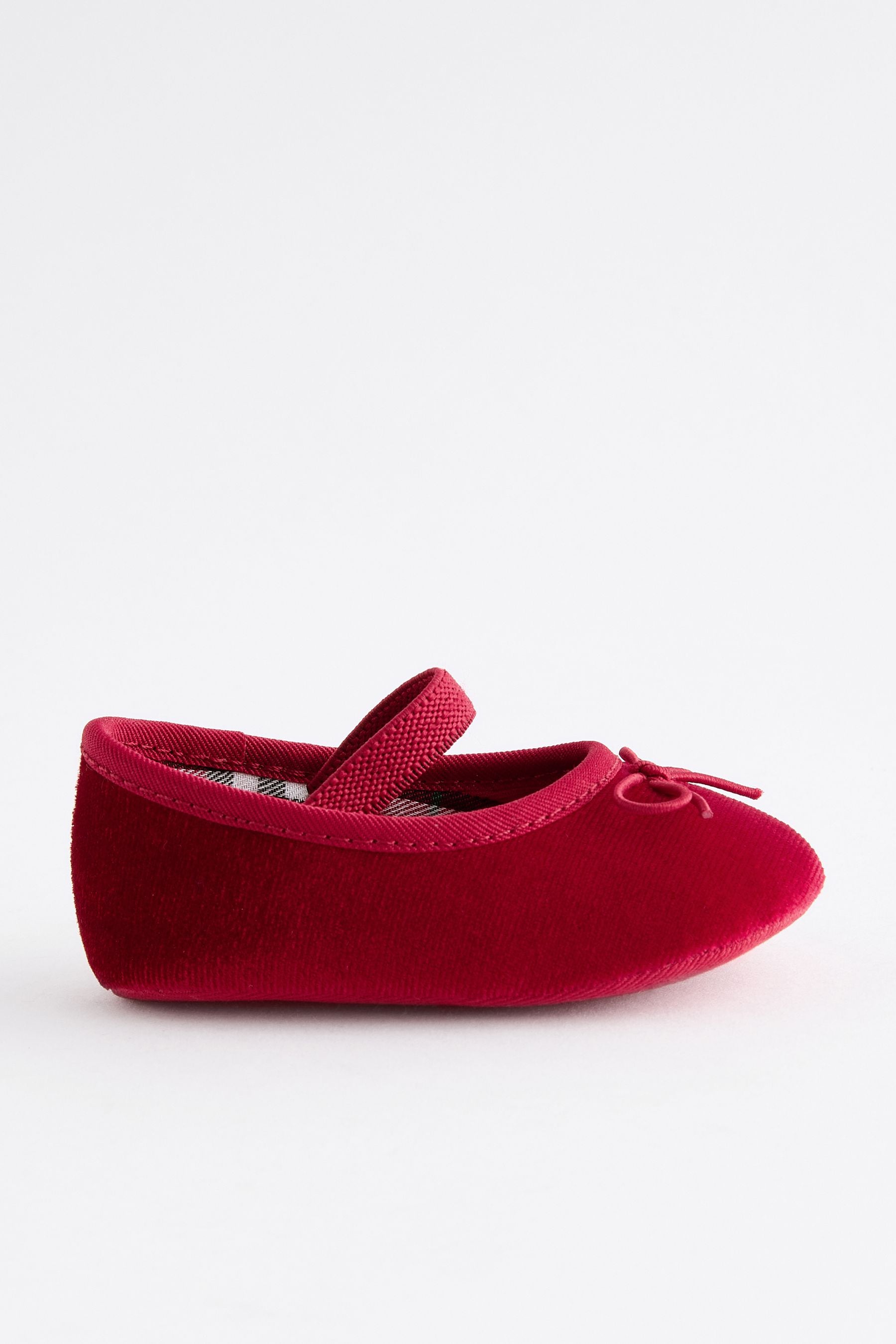 Red Velvet Ballerina Baby Shoes (0-18mths)