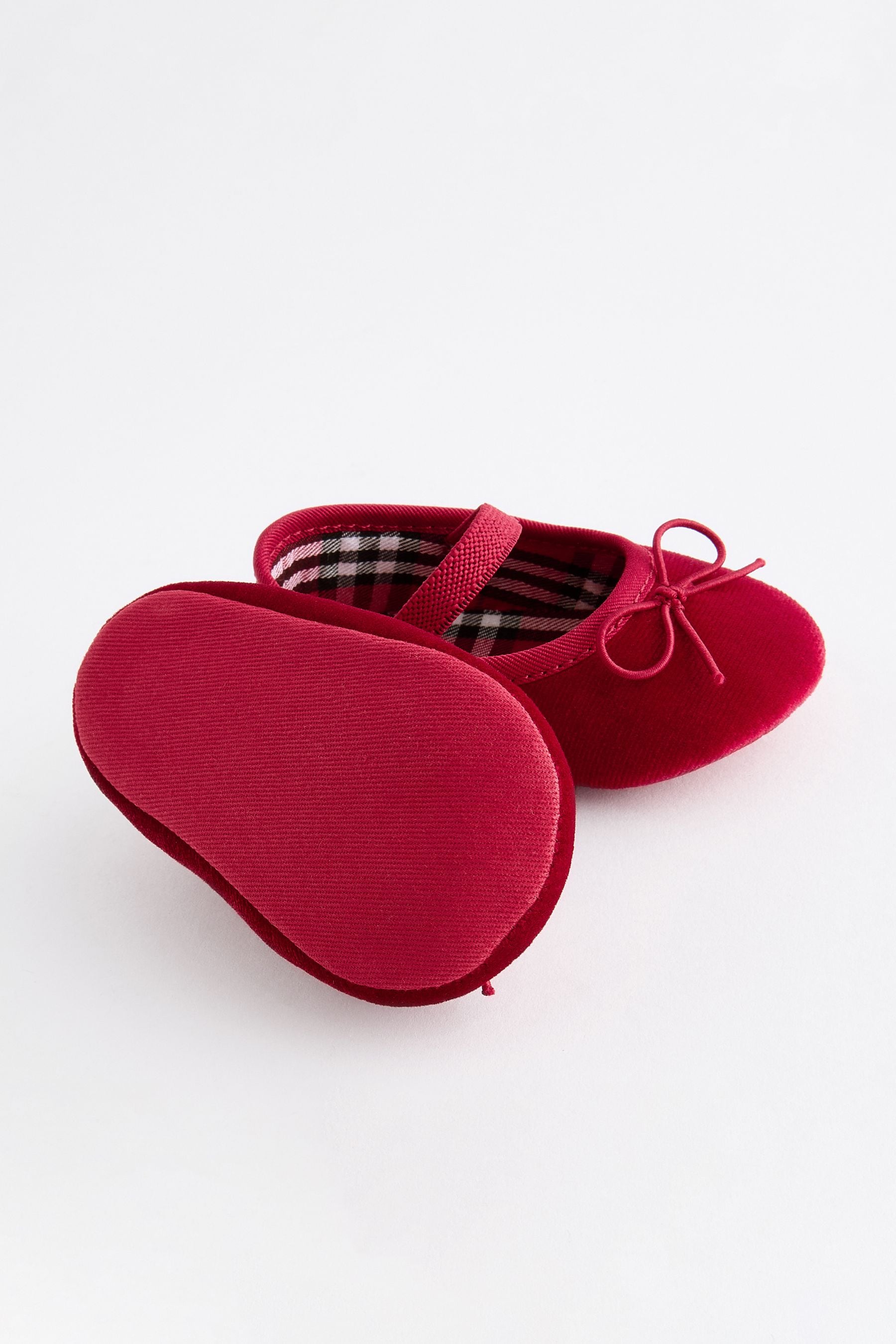 Red Velvet Ballerina Baby Shoes (0-18mths)