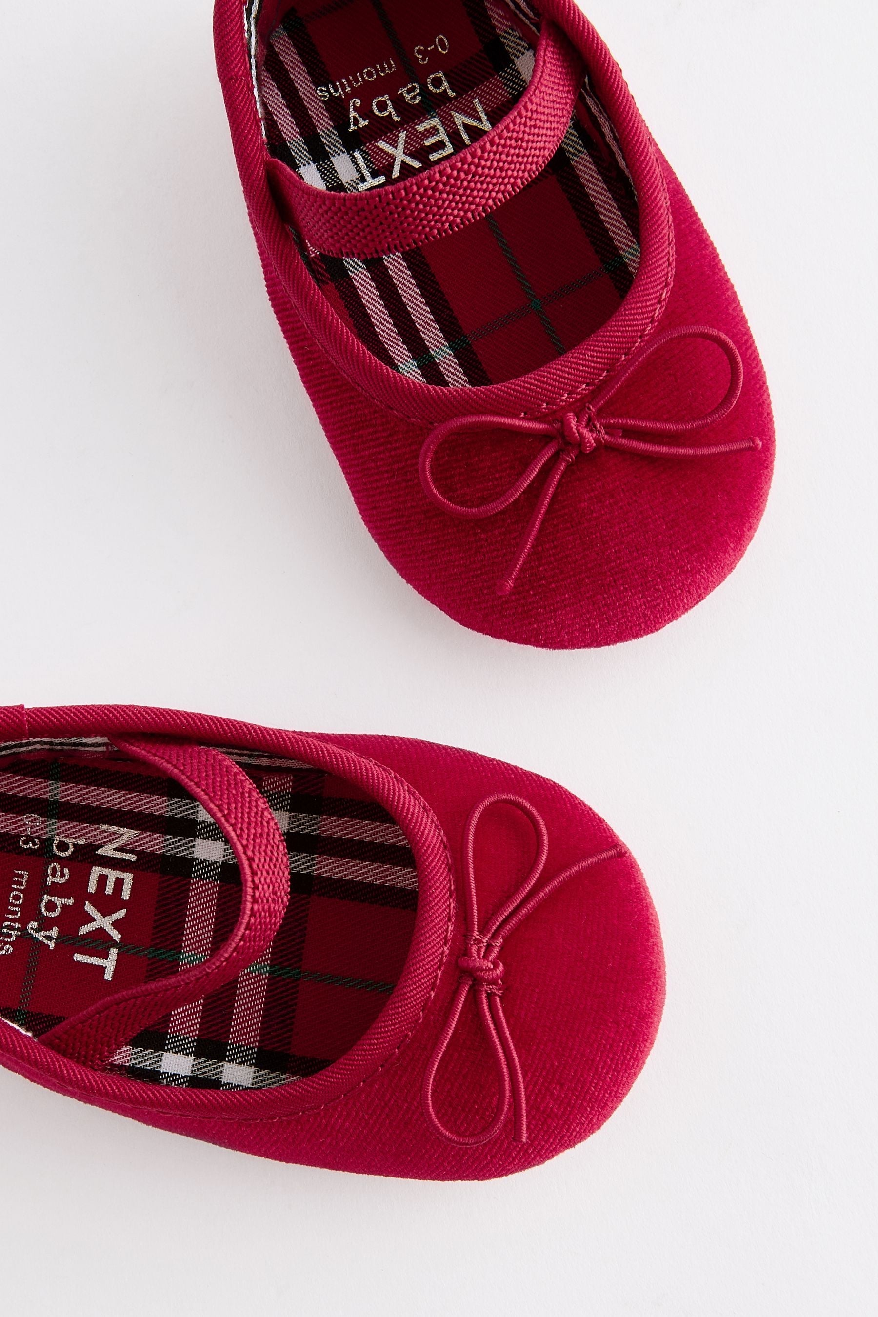 Red Velvet Ballerina Baby Shoes (0-18mths)