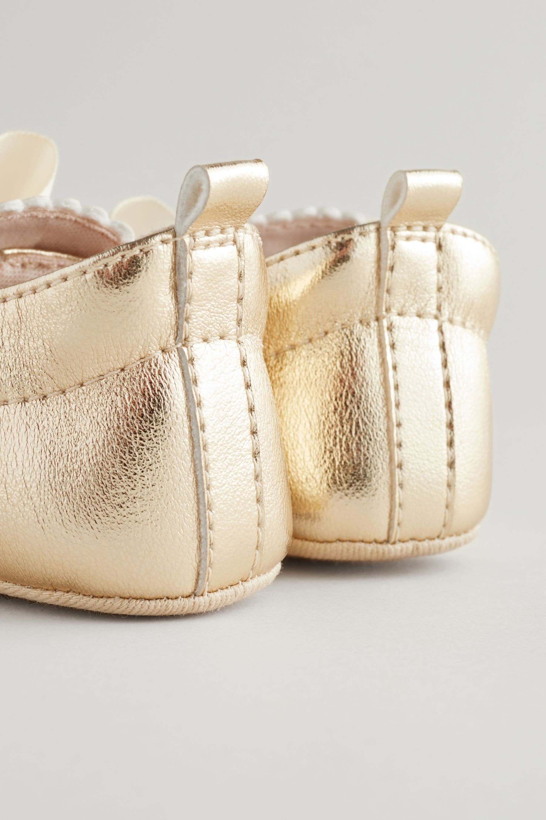 Gold Metallic Bow Baby Boots (0-18mths)