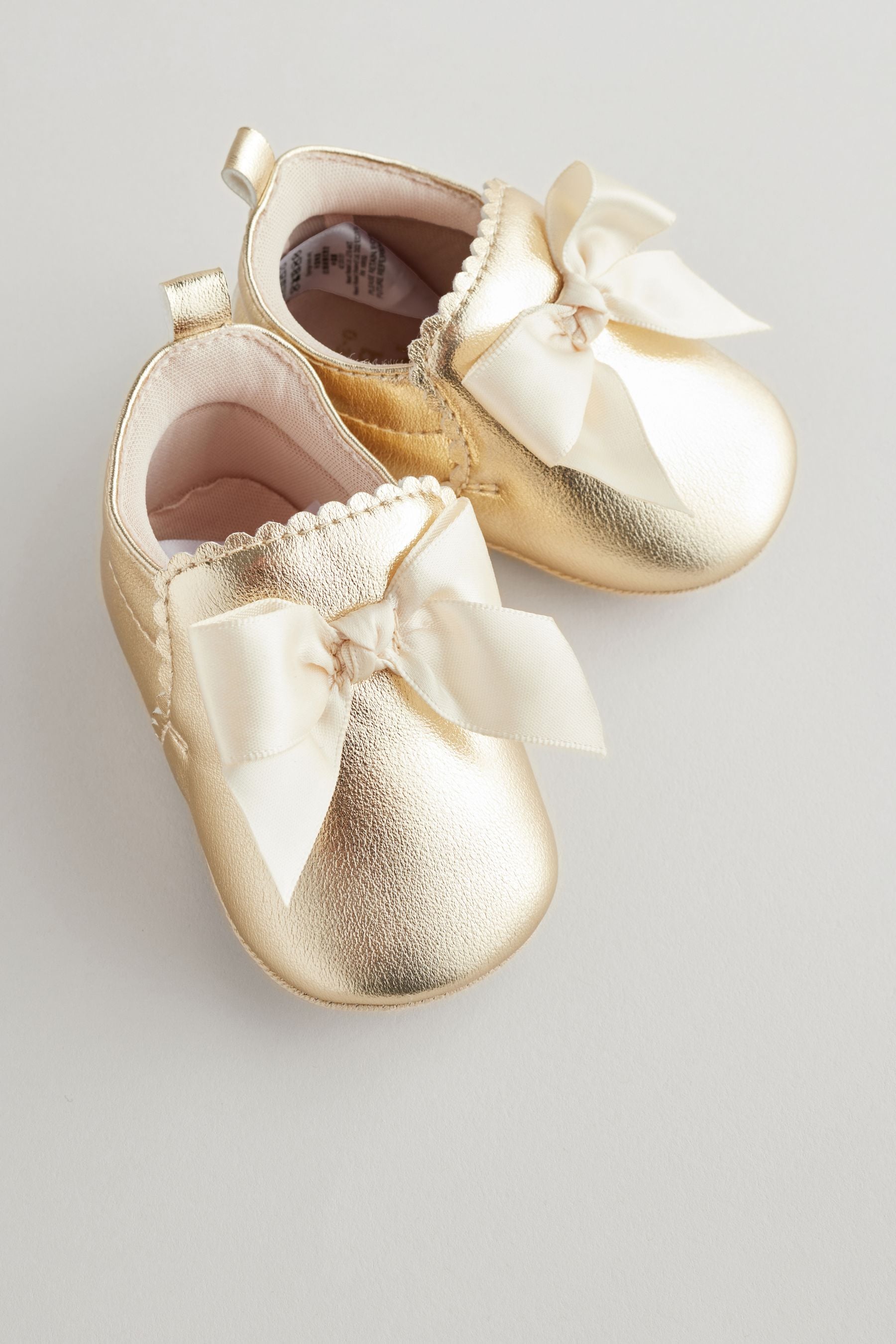 Gold Metallic Bow Baby Boots (0-18mths)