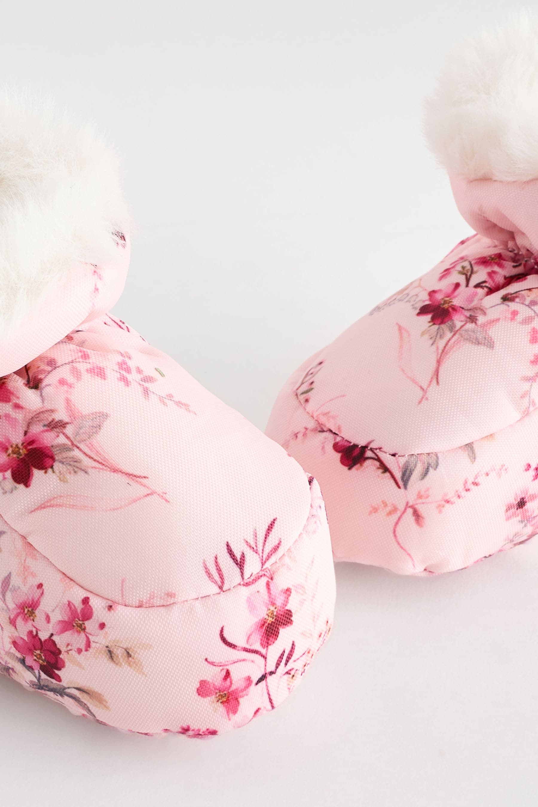 Pink Floral Baby Bootie Shoes (0-24mths)