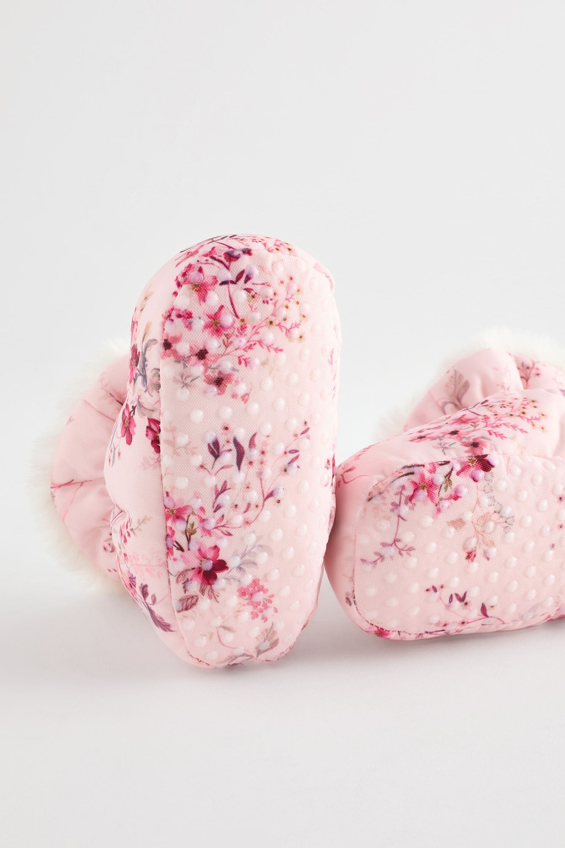 Pink Floral Baby Bootie Shoes (0-24mths)