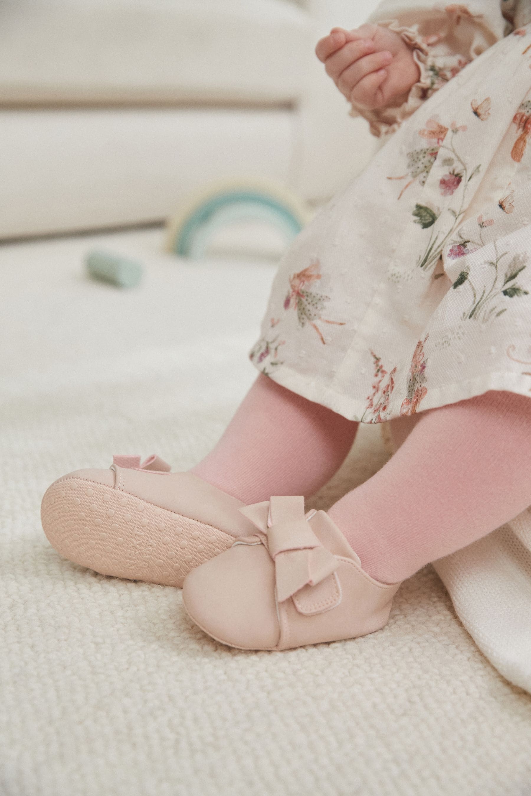 Pink Bow Baby Trainers (0-24mths)