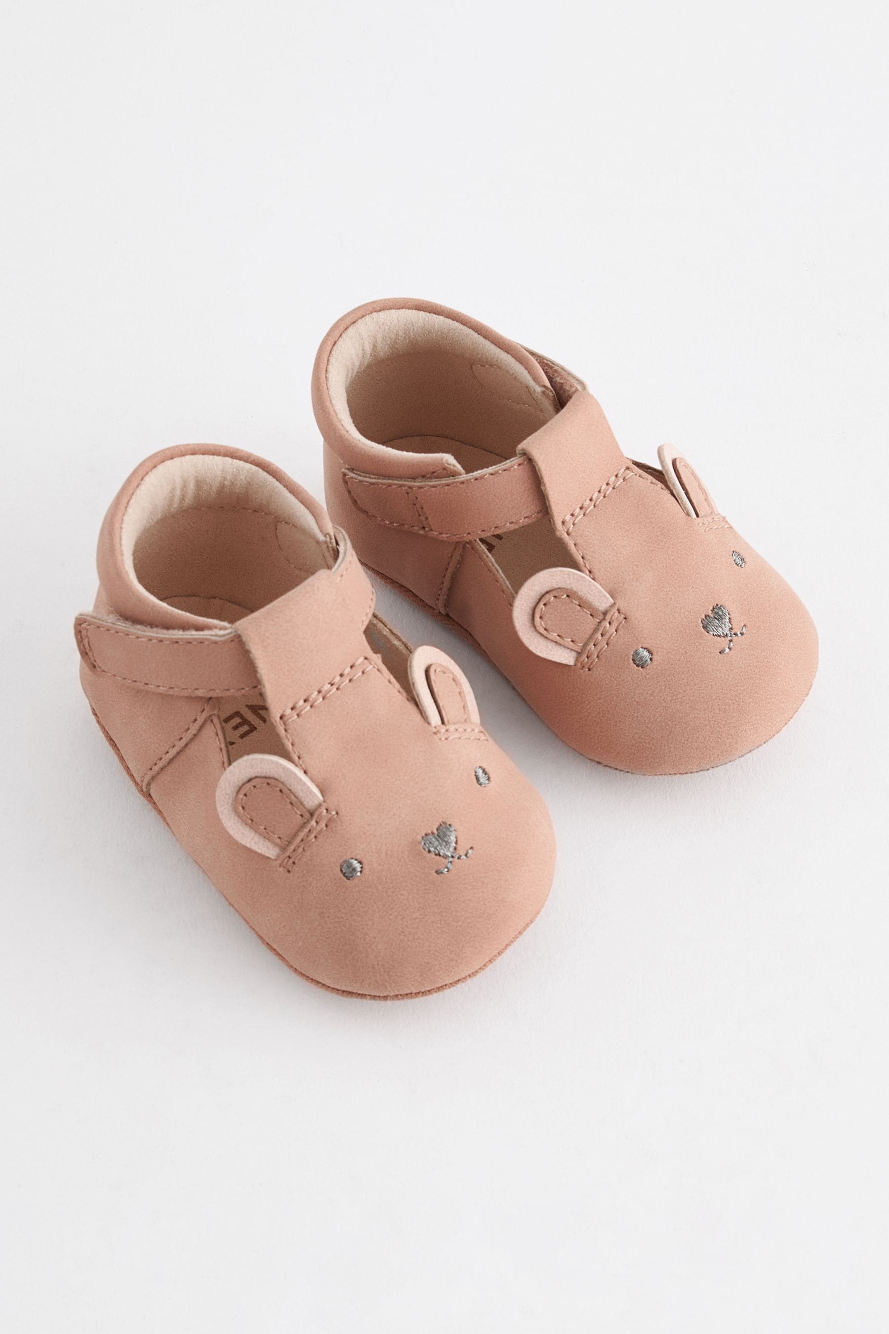 Tan Brown Bear T-Bar Baby Shoes (0-24mths)