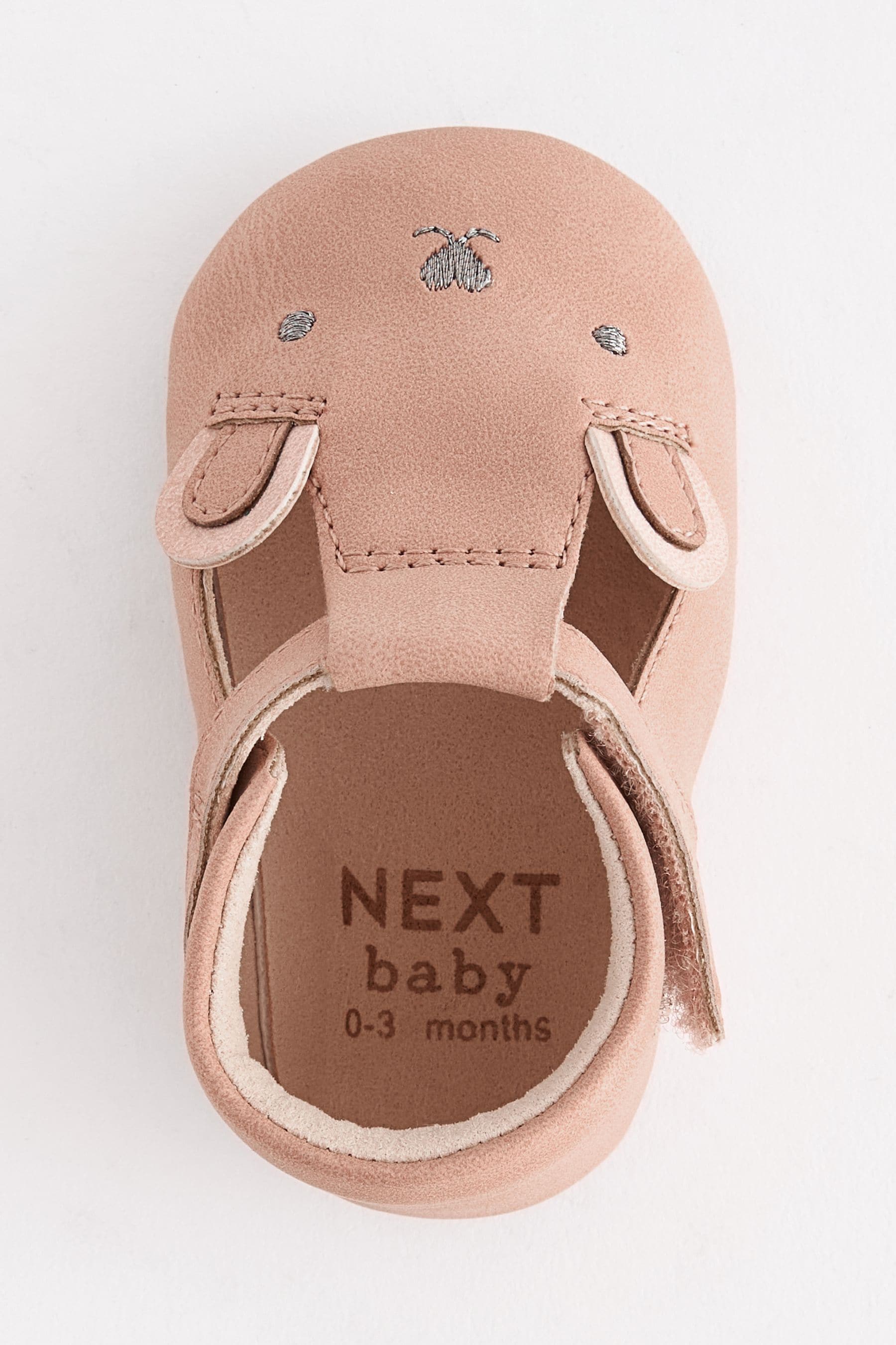 Tan Brown Bear T-Bar Baby Shoes (0-24mths)