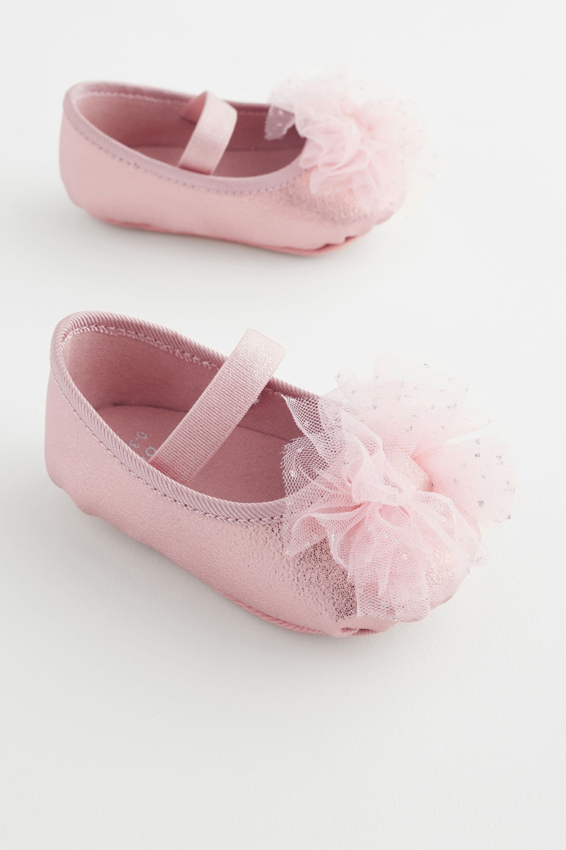 Pink Baby Bow Occasion Shoes (0-24mths)