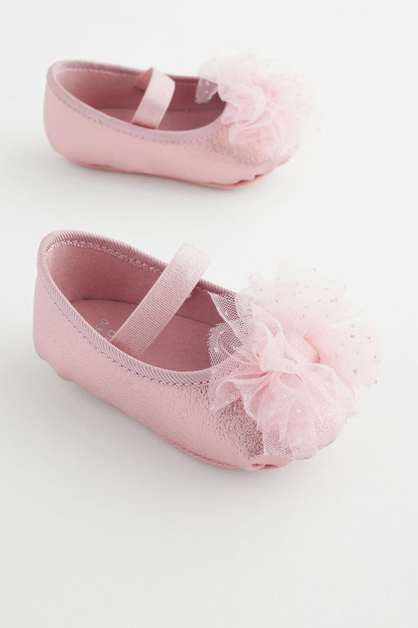 Pink Baby Bow Occasion Shoes (0-24mths)