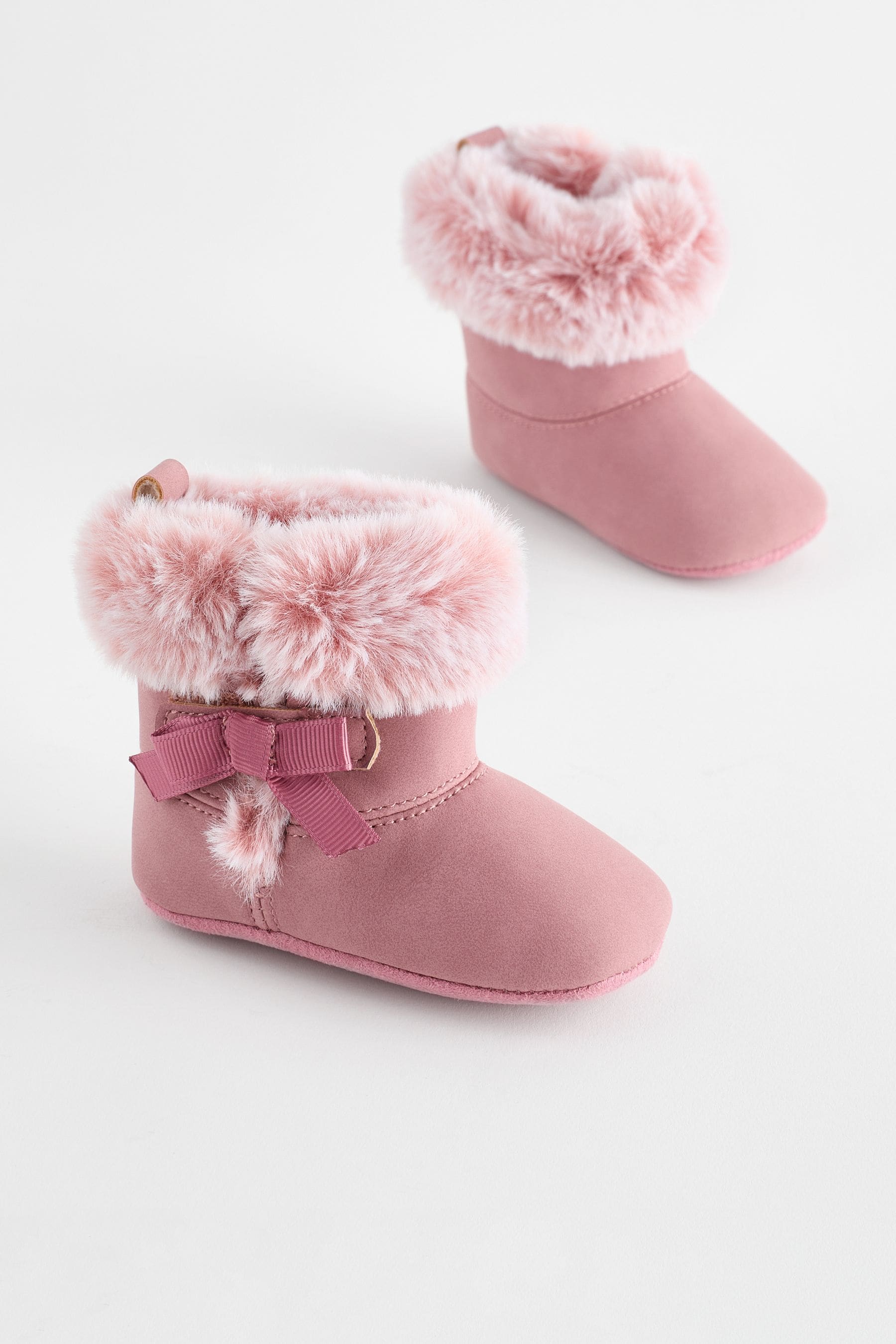 Pink Pull-On Baby Boots (0-24mths)