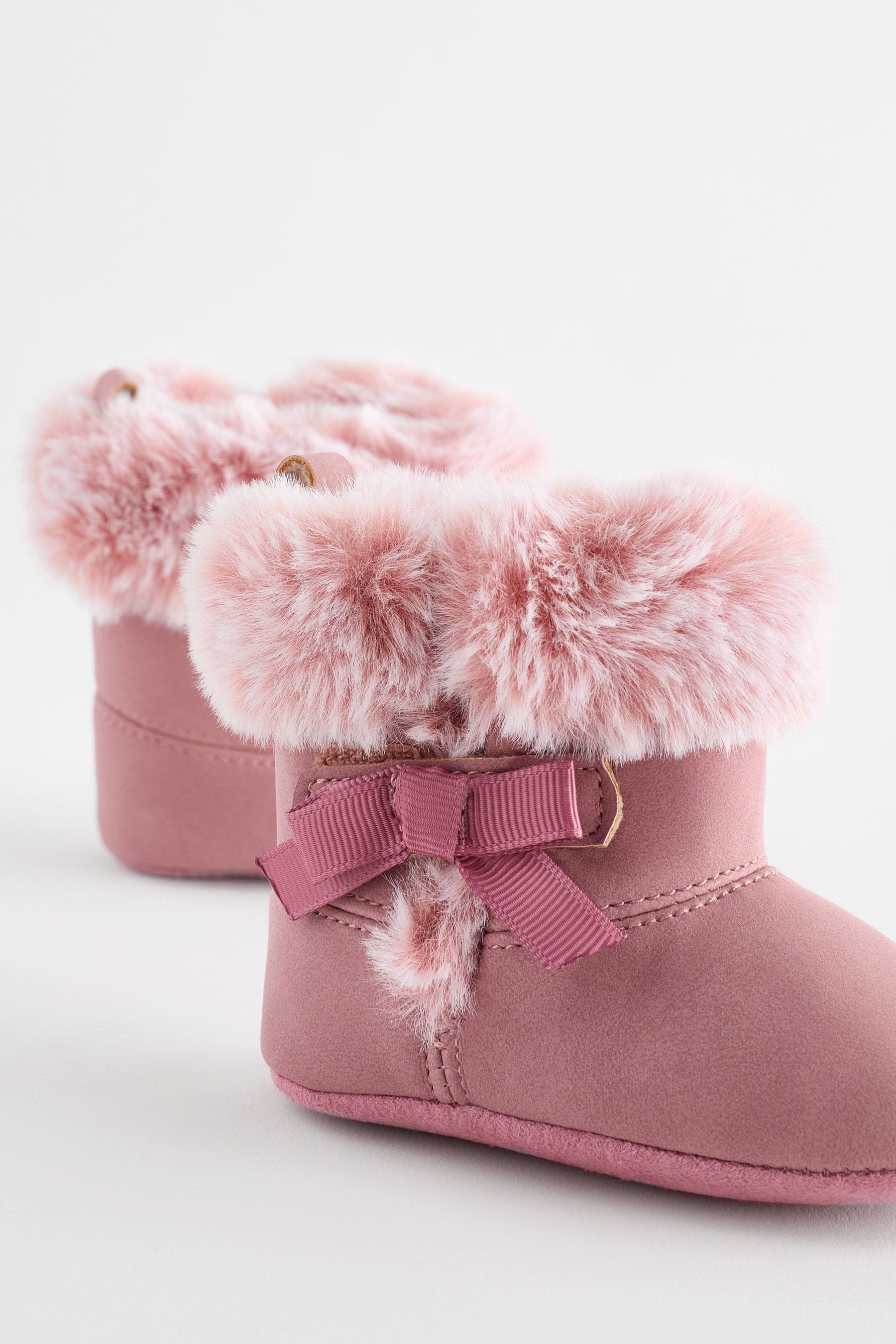 Pink Pull-On Baby Boots (0-24mths)