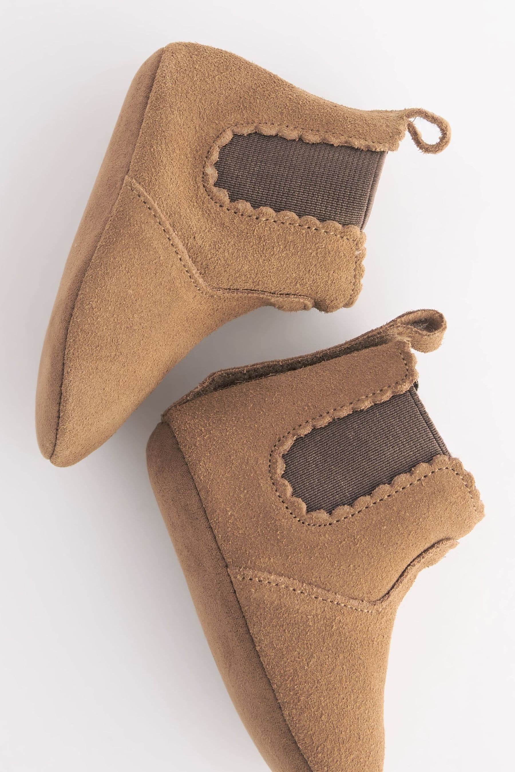 Tan Brown Suede Baby Pull-On Boots (0-24mths)