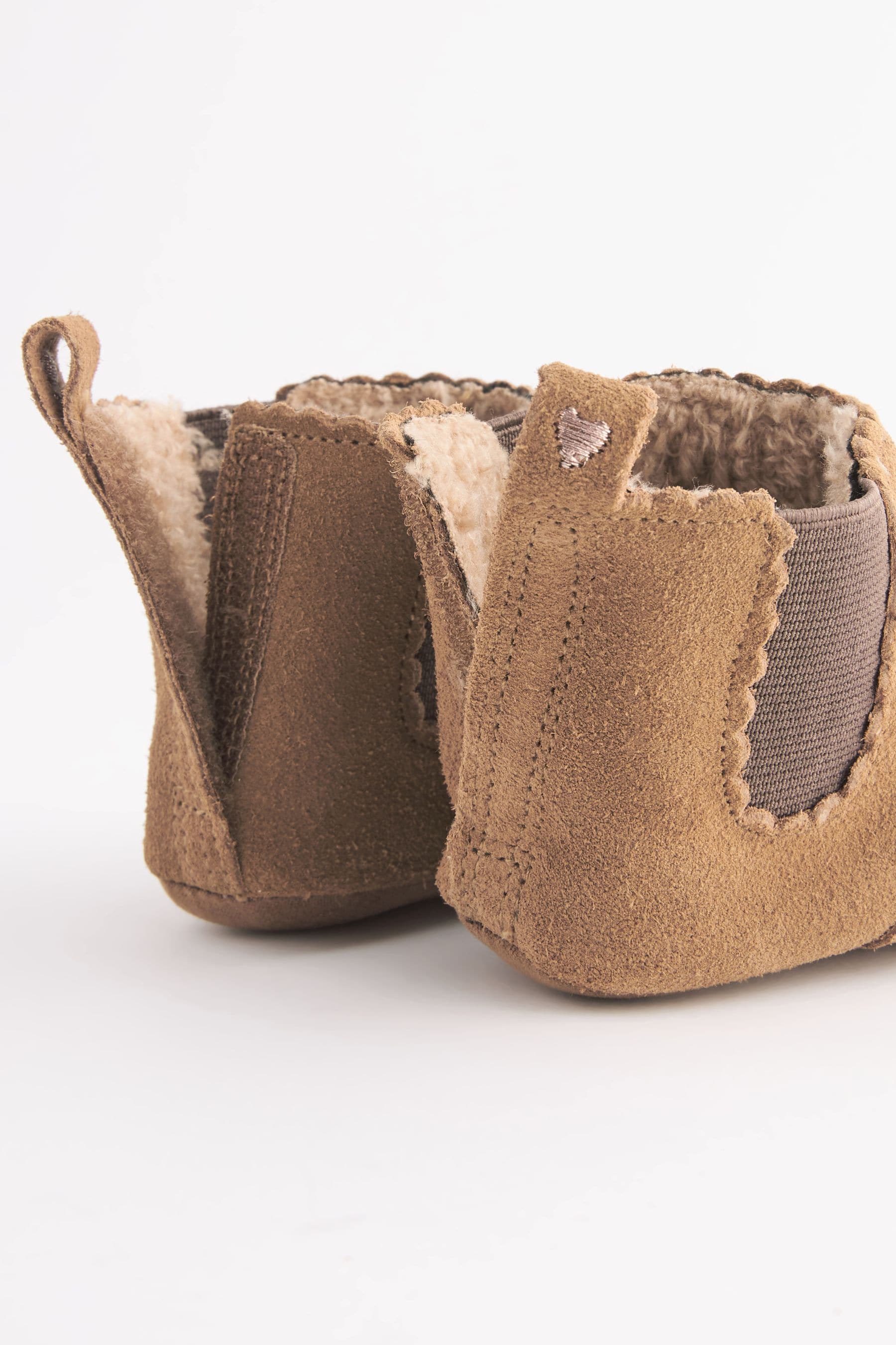 Tan Brown Baby Suede Pull On Boots (0-24mths)