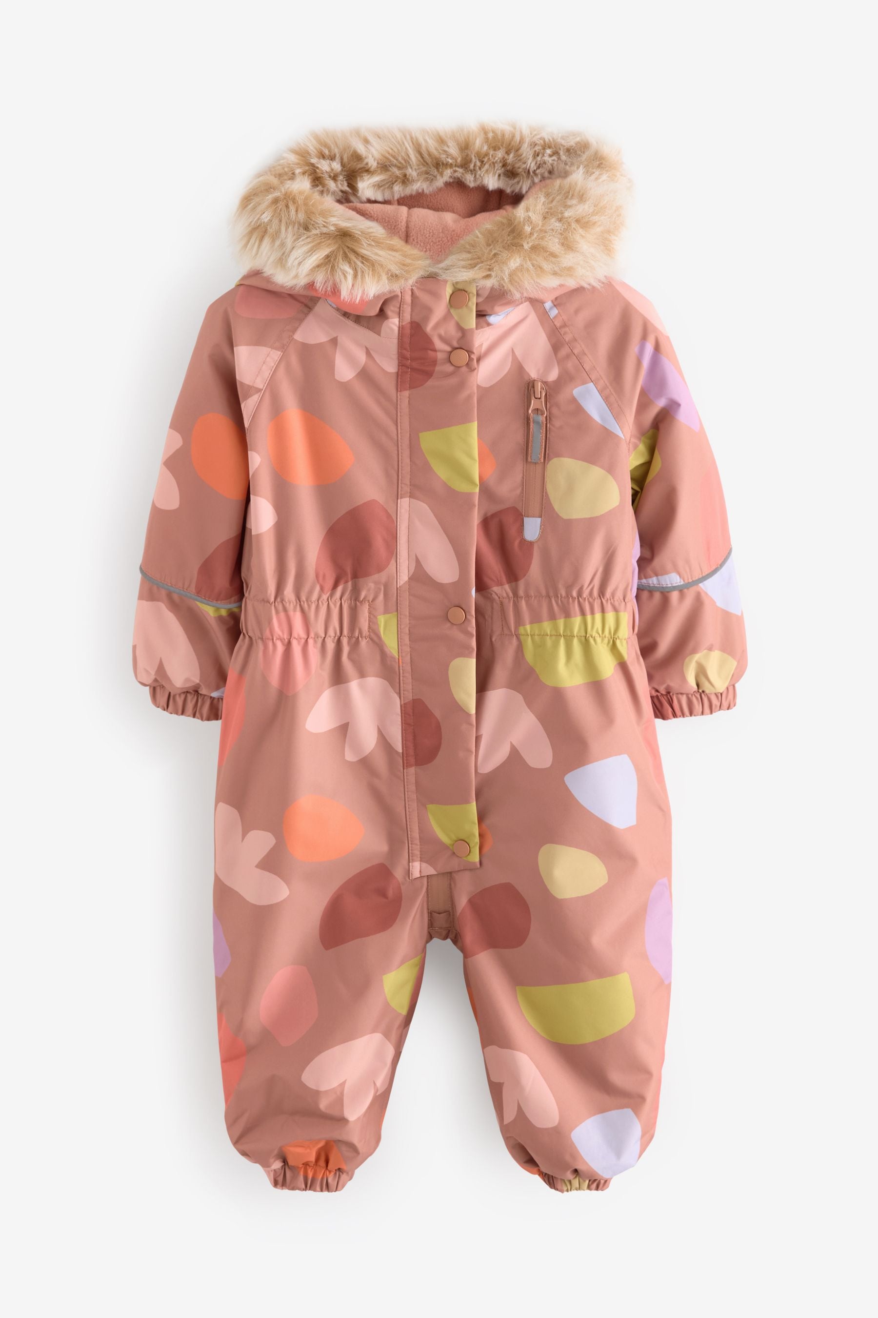 Mink Waterproof Faux Fur Trim Printed Snowsuit (3mths-7yrs)