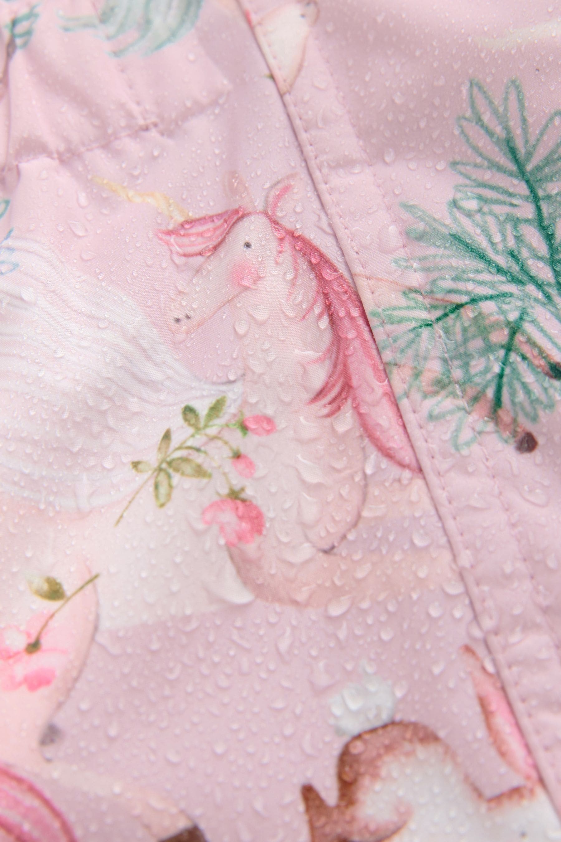 Pink Unicorn Waterproof Faux Fur Trim Printed Snowsuit (3mths-7yrs)