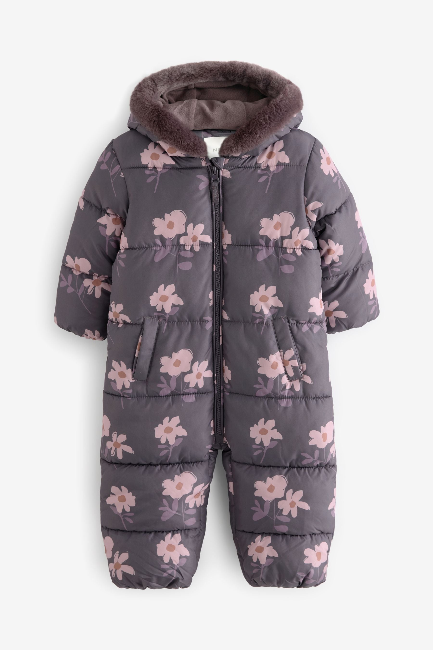 Purple Floral Shower Resistant Printed Snowsuit (3mths-7yrs)