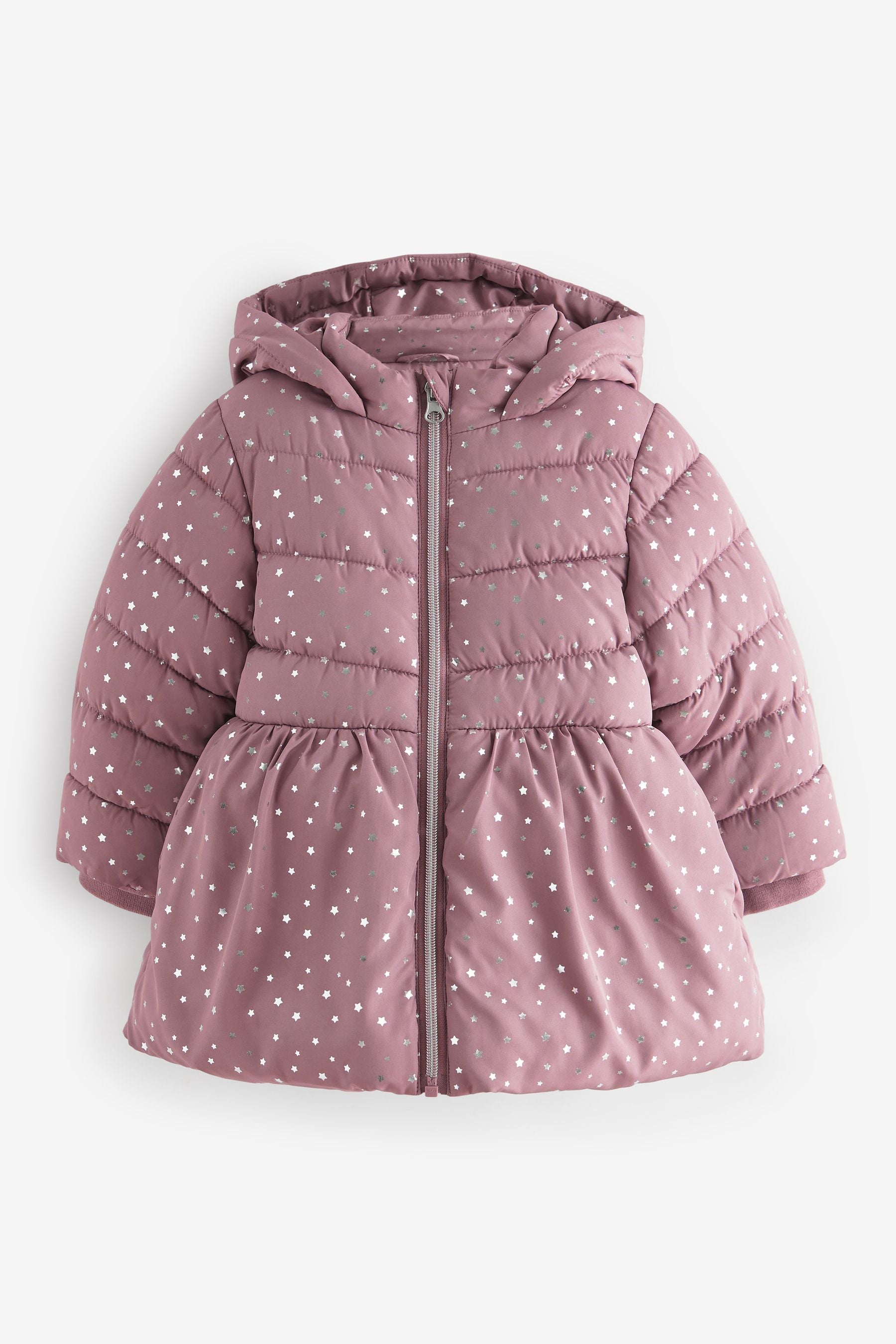 Pink Shower Resistant Pink Foil Skirted Coat (3mths-7yrs)