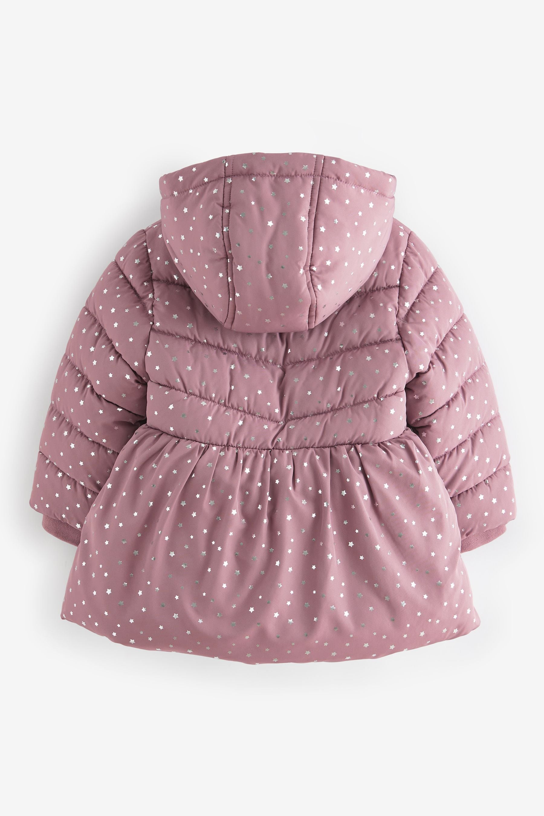 Pink Shower Resistant Pink Foil Skirted Coat (3mths-7yrs)