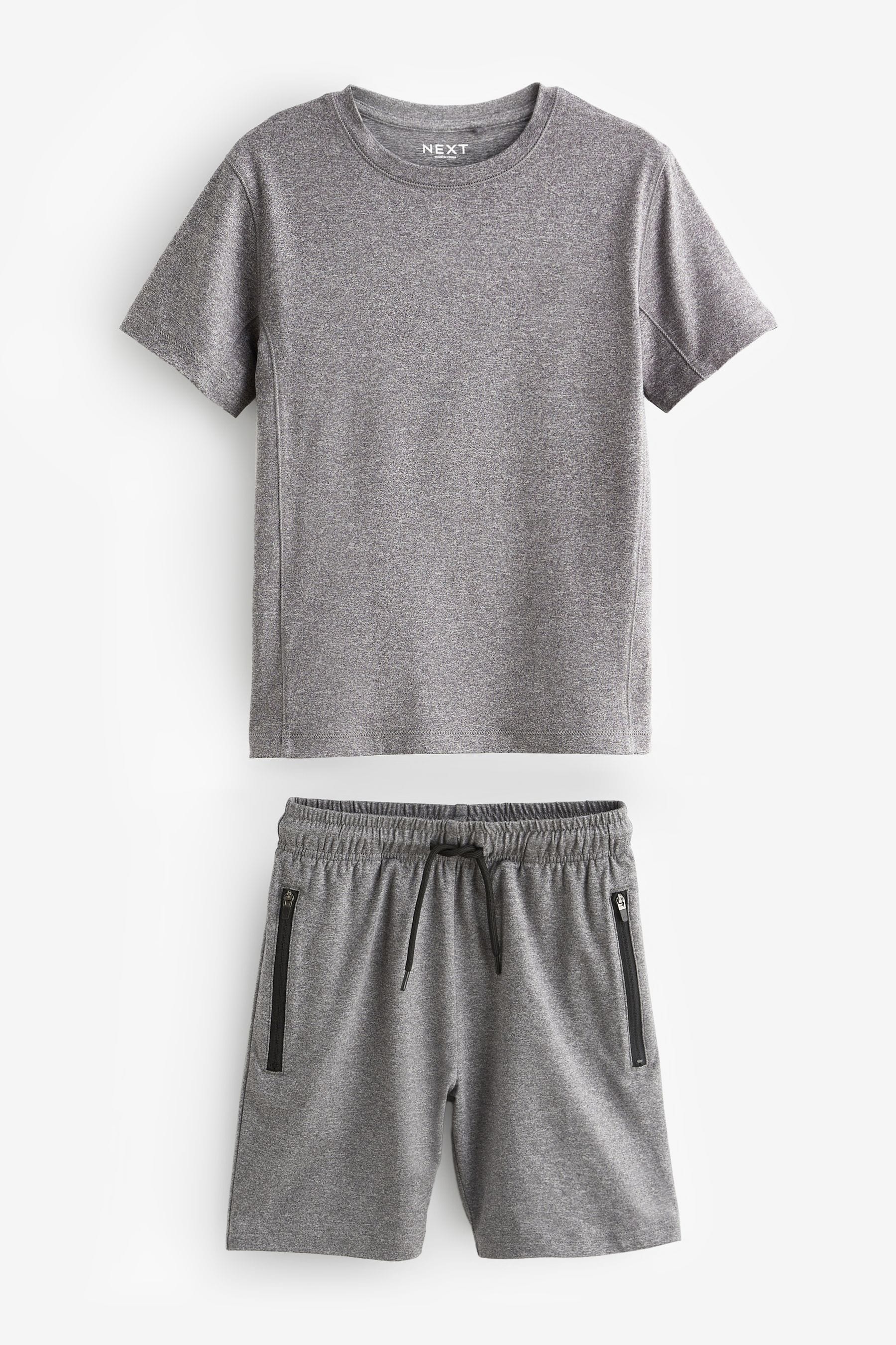 Grey Sports T-Shirt and Shorts Set (3-16yrs)