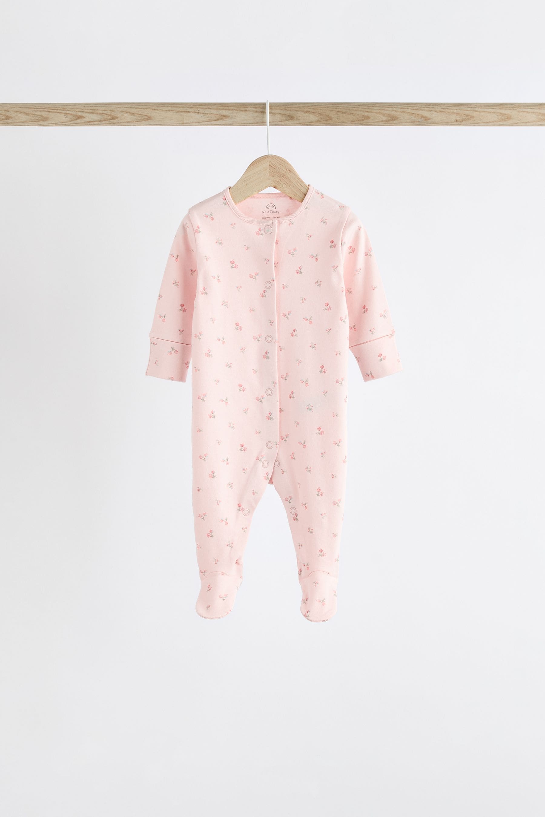 Pink 4 Pack Baby Sleepsuit (0-2yrs)