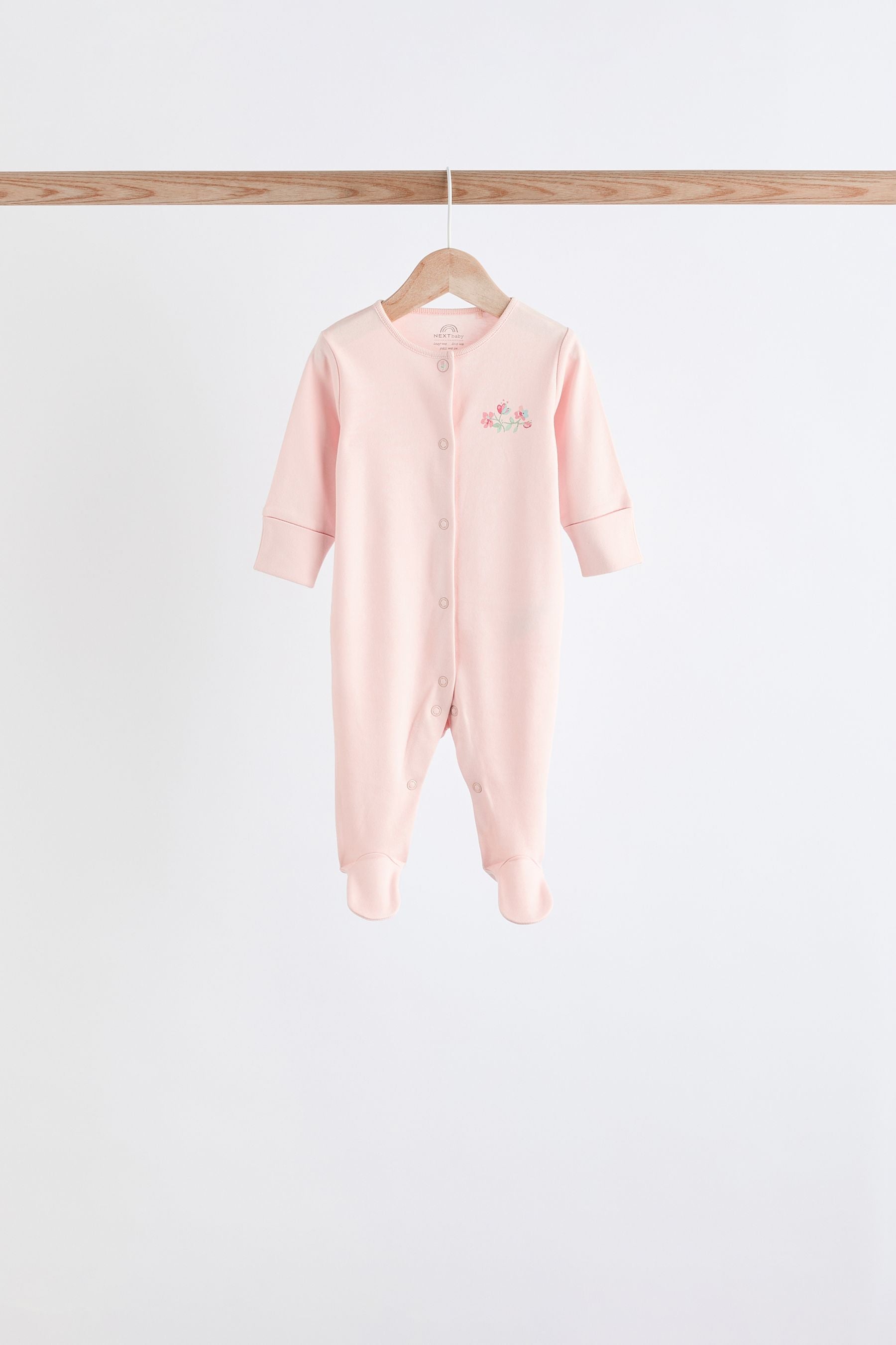 Pink 7 Pack Baby Sleepsuits (0-2yrs)