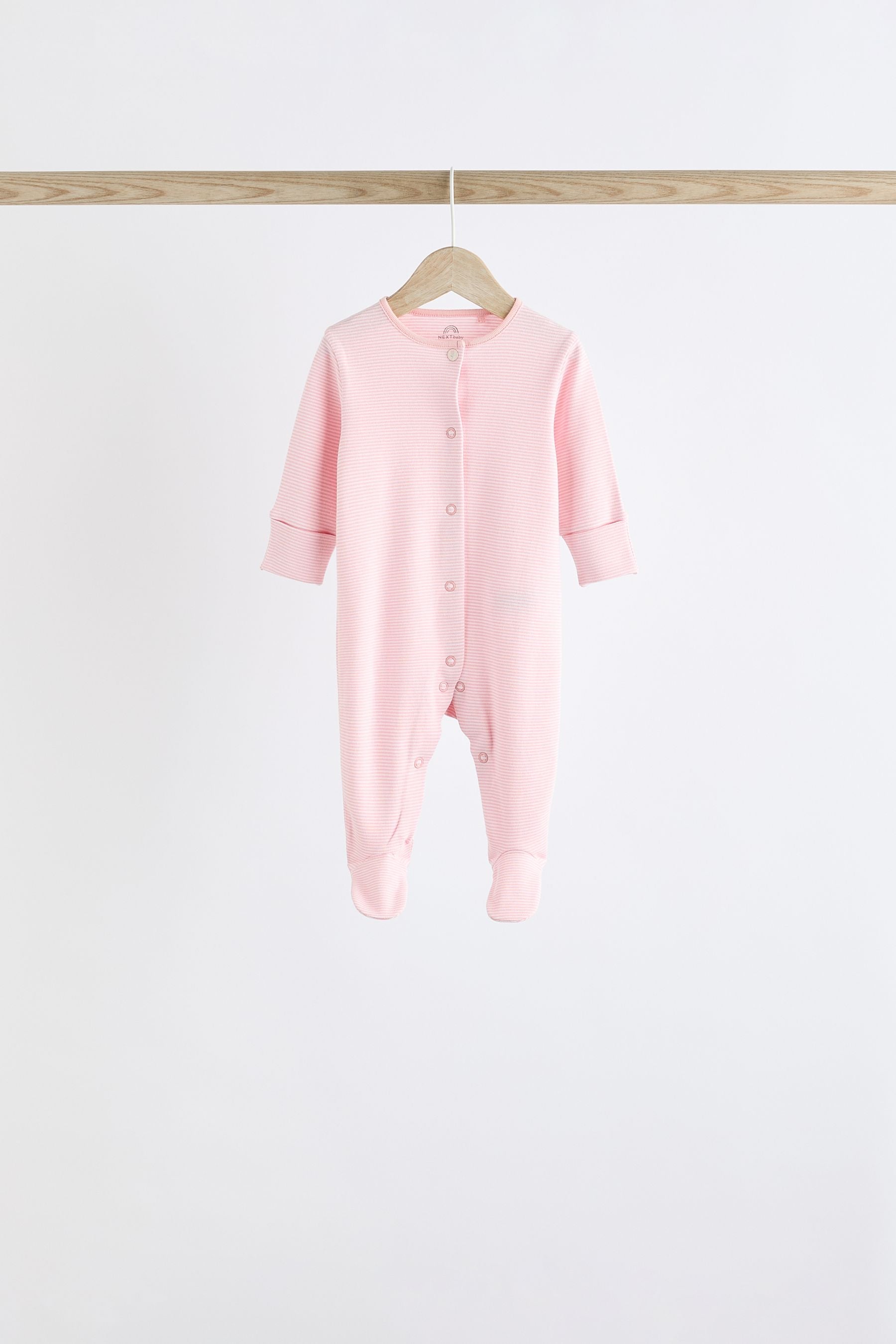 Pink 7 Pack Baby Sleepsuits (0-2yrs)