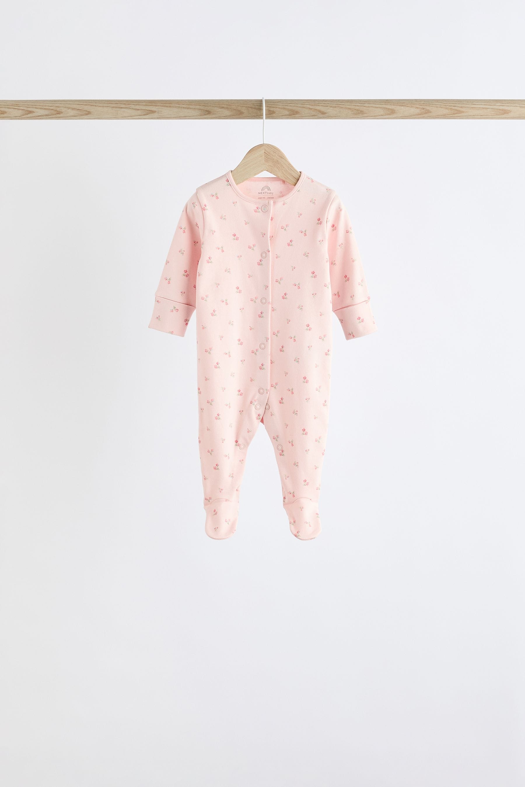 Pink 7 Pack Baby Sleepsuits (0-2yrs)