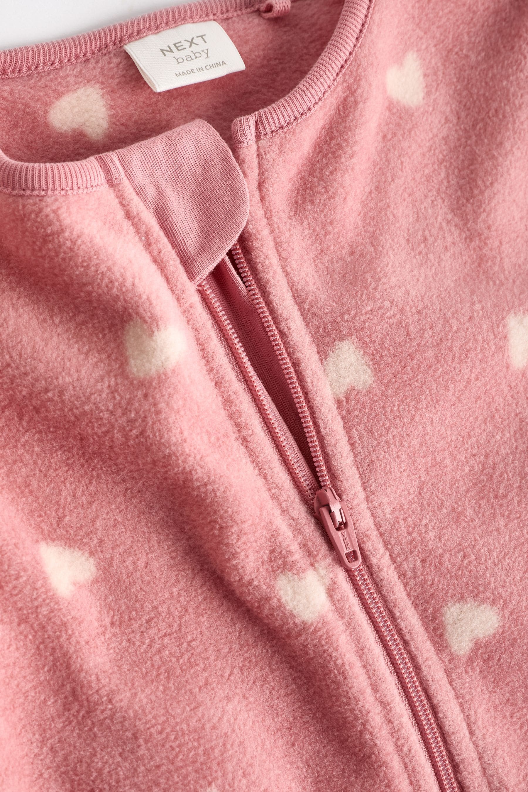 Pink Baby Microfleece Zip Sleepsuits 2 Pack