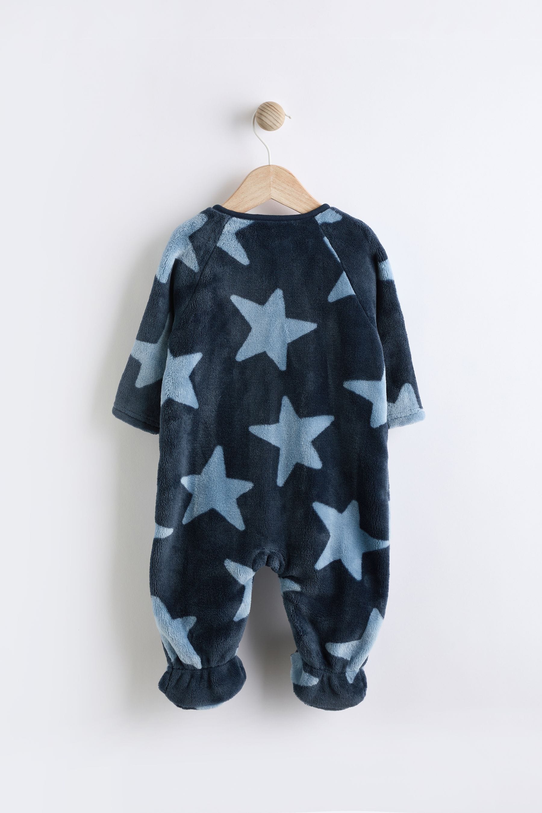 Blue Star Zip Fleece Baby Sleepsuit