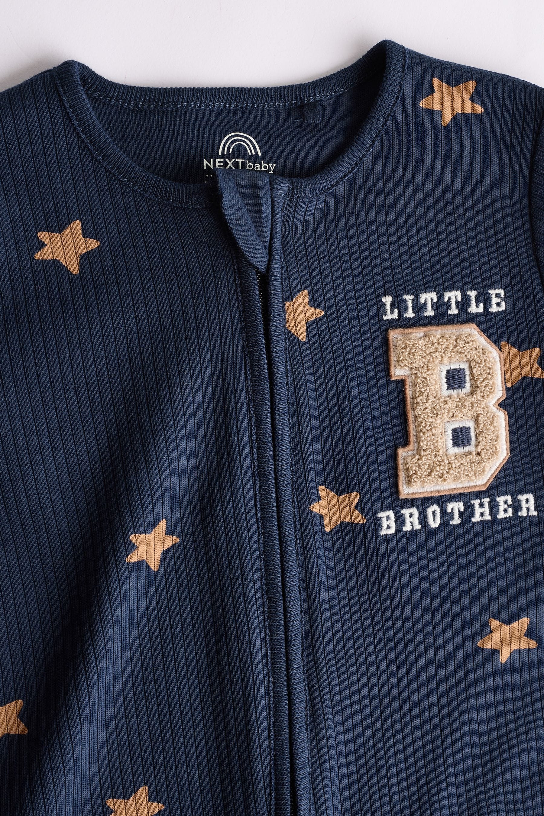 Blue Little Brother Baby Family Sleepsuit (0-2yrs)