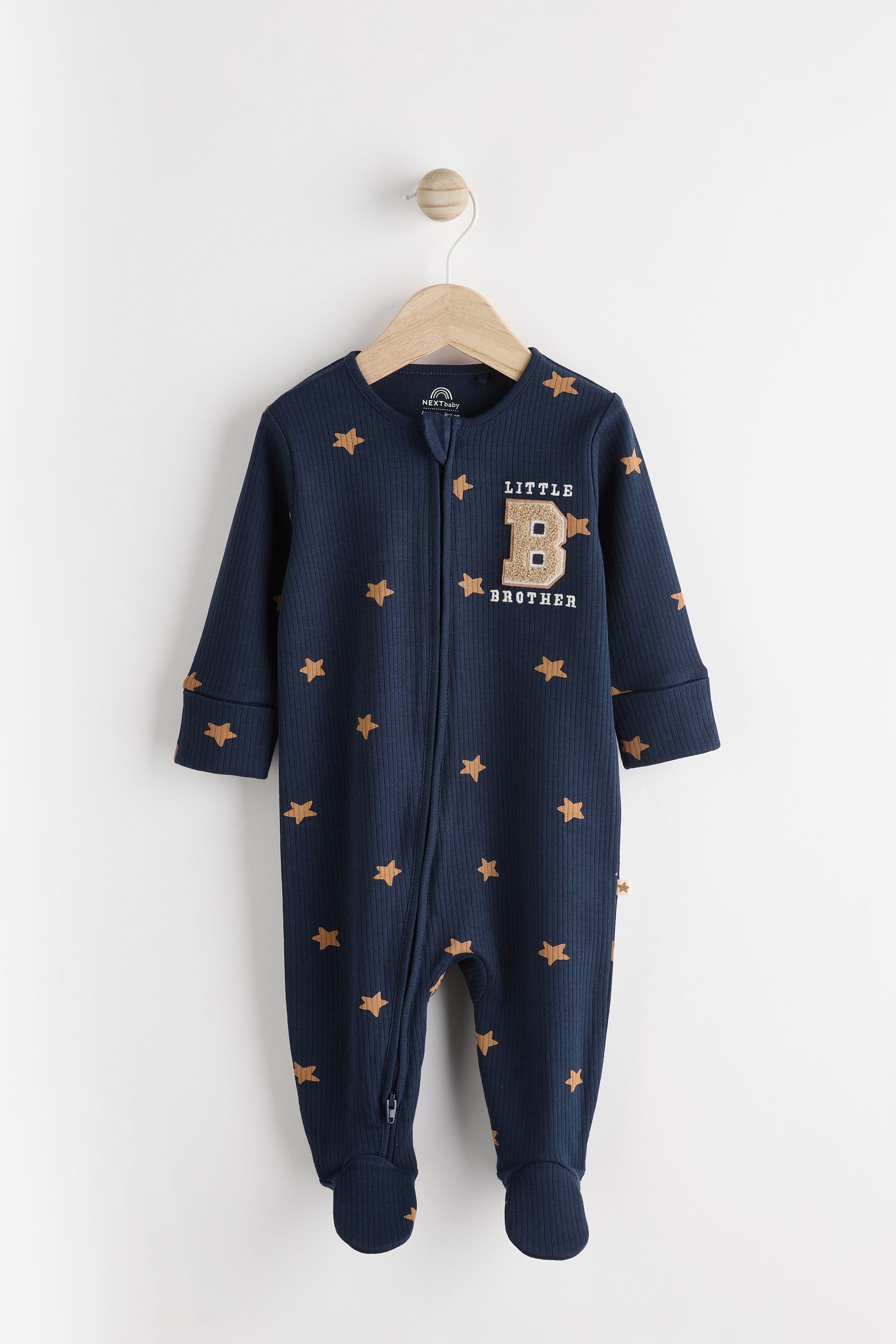 Blue Little Brother Baby Family Sleepsuit (0-2yrs)