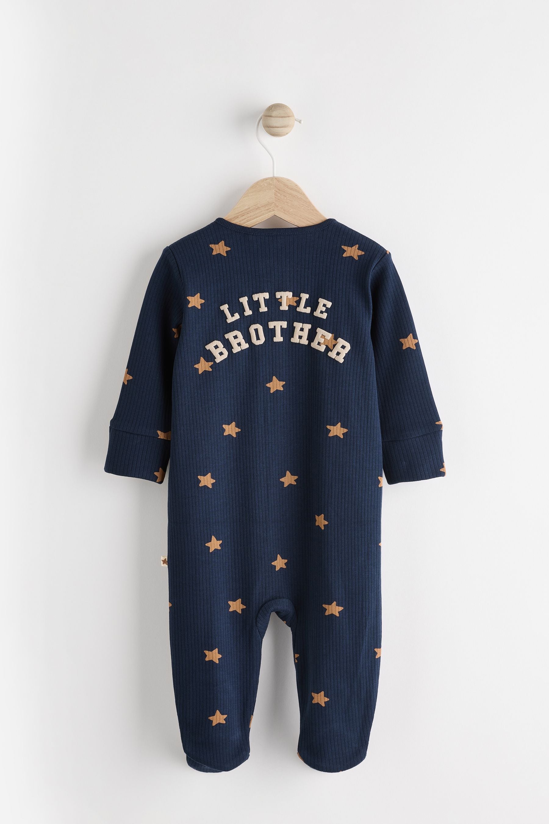 Blue Little Brother Baby Family Sleepsuit (0-2yrs)