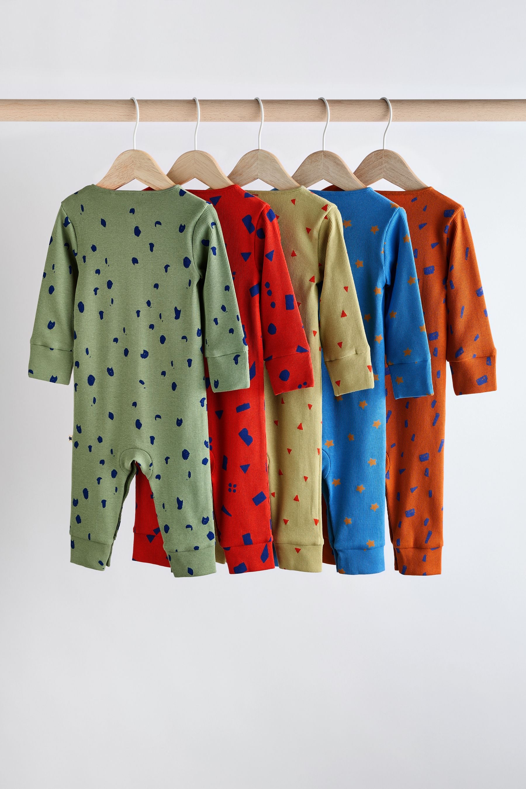 Multi Baby 100% Cotton Sleepsuits 5 Pack (0mths-3yrs)