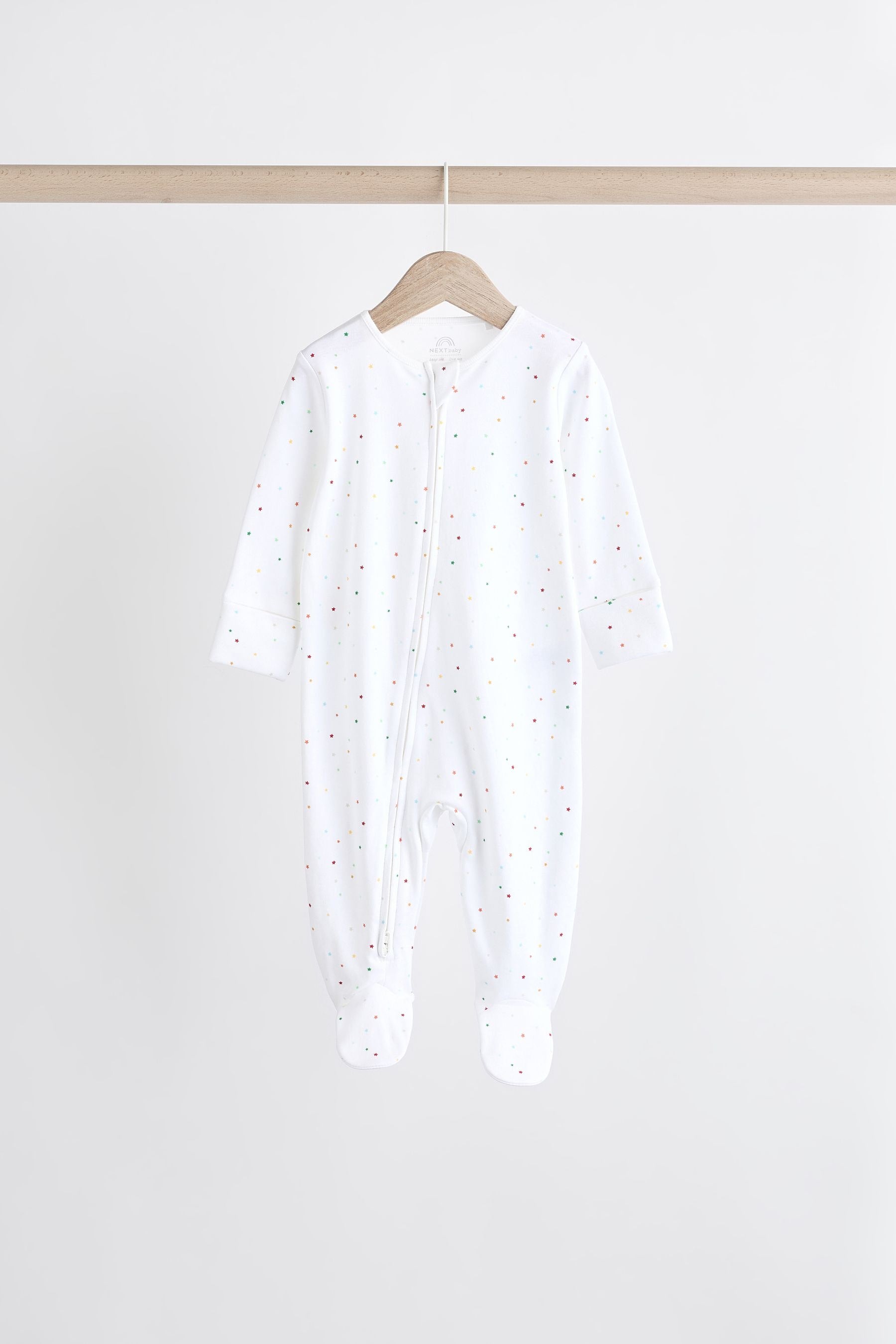 White Bright Character 4 Pack Baby Sleepsuits (0-2yrs)