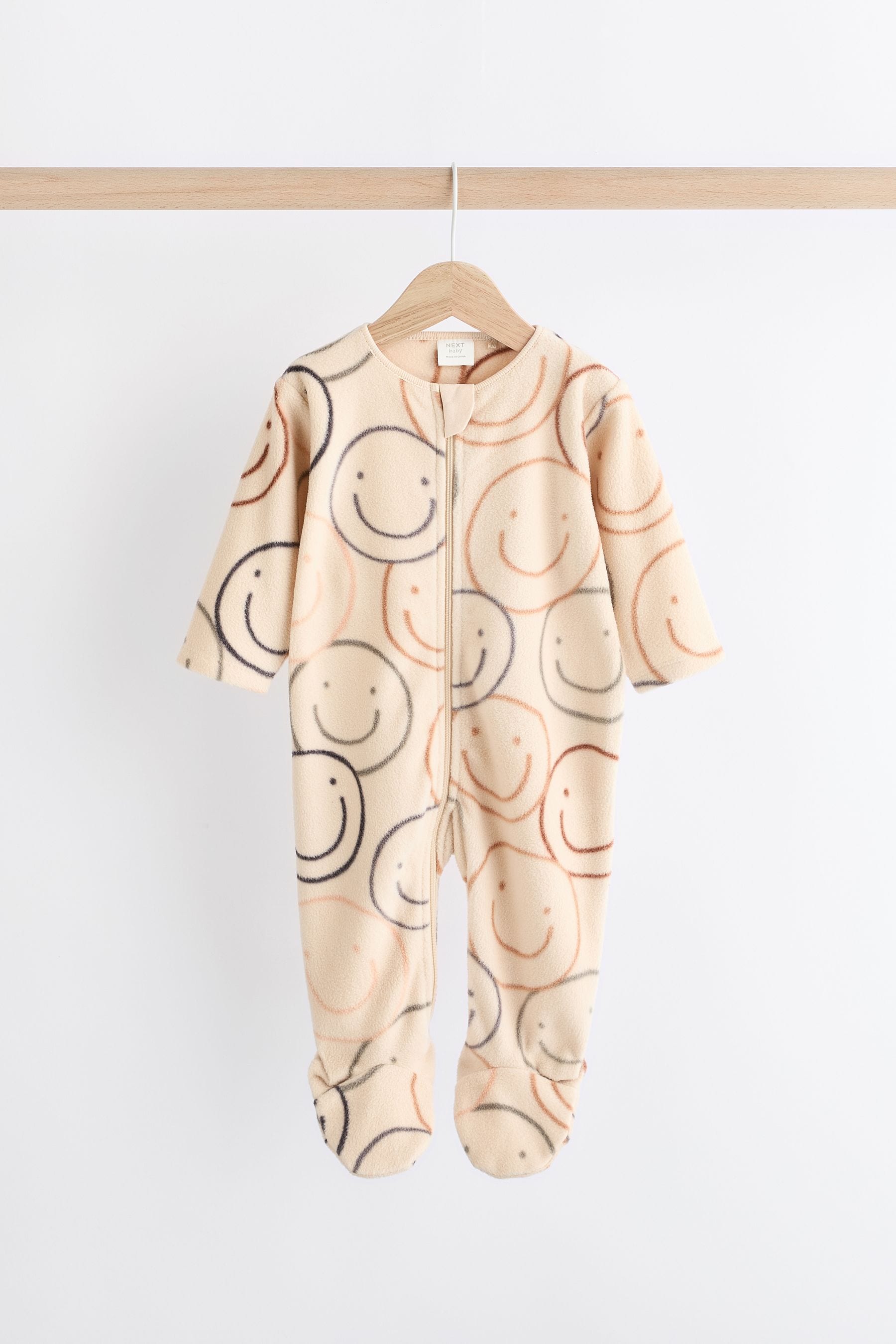 Neutral Fleece Sleepsuits 2 Pack