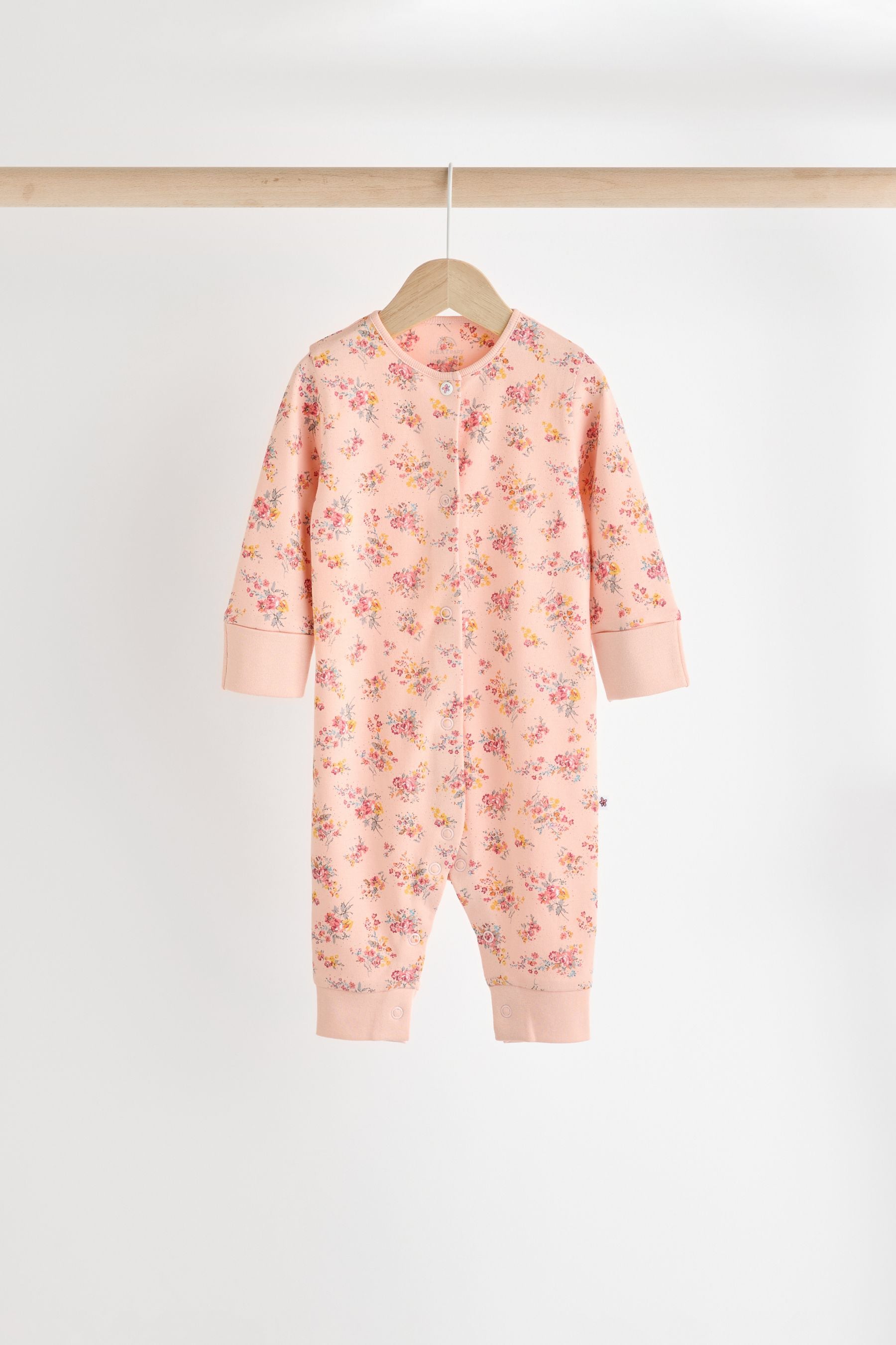 Orange Floral Baby Footless Sleepsuits 4 Pack (0mths-3yrs)