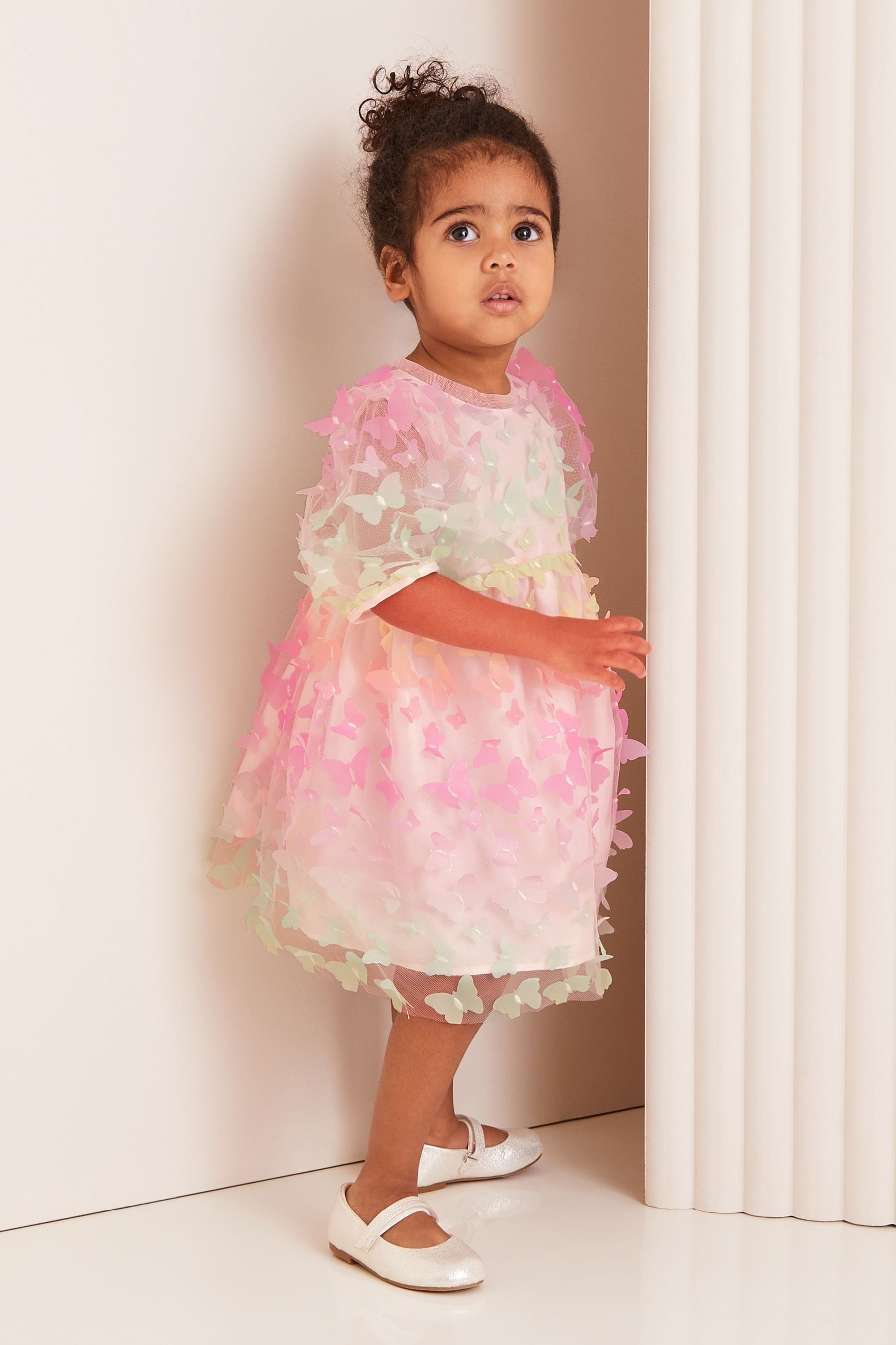 Pink Lipsy 3D Rainbow Butterfly Dress (3mths-5yrs)