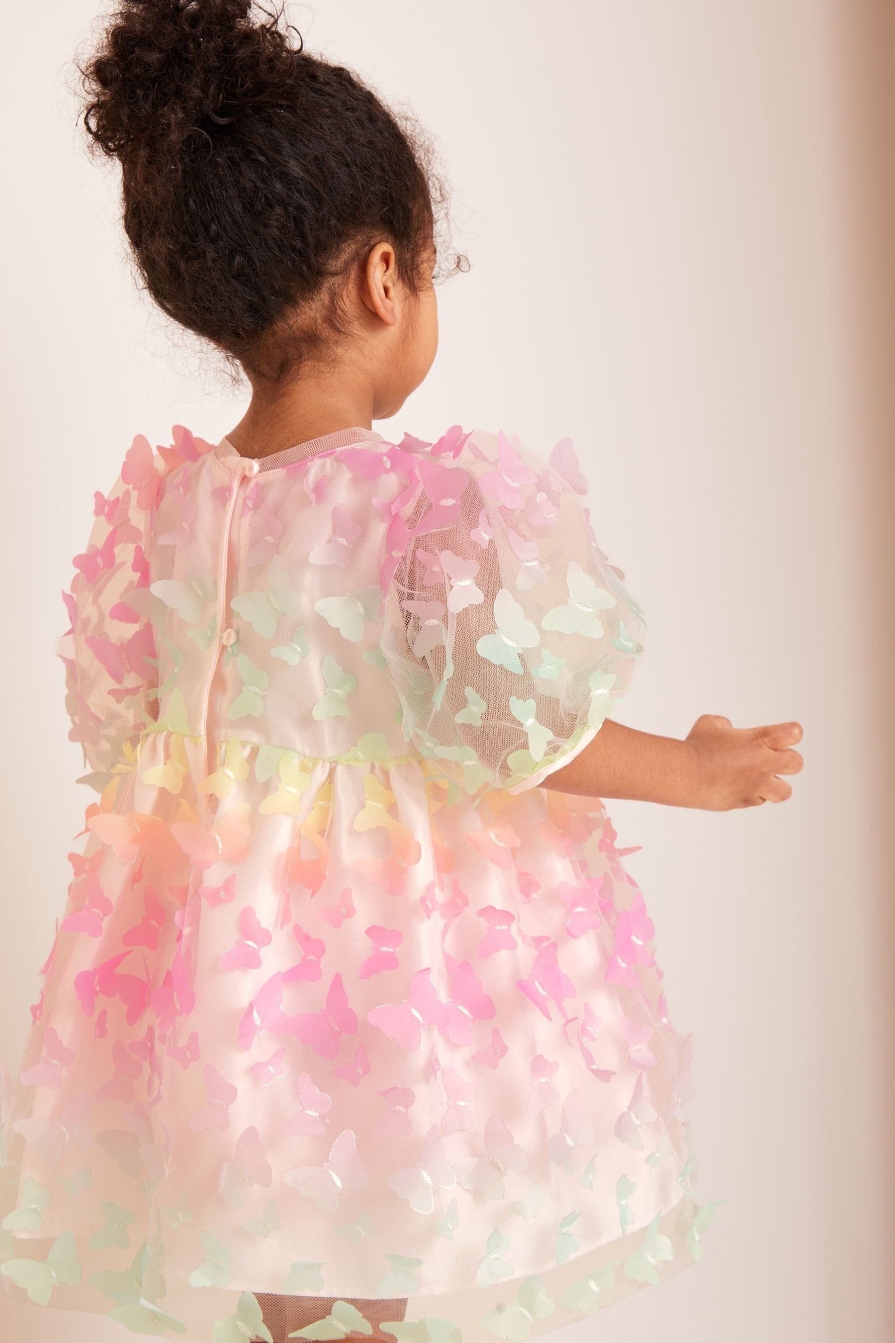 Pink Lipsy 3D Rainbow Butterfly Dress (3mths-5yrs)